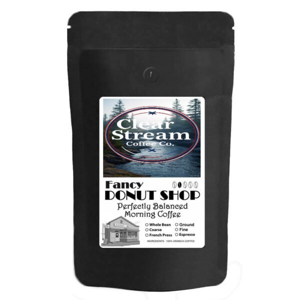 Clear Stream Coffee French Press Ground Coffee - Fancy Donut Shop 10 Oz