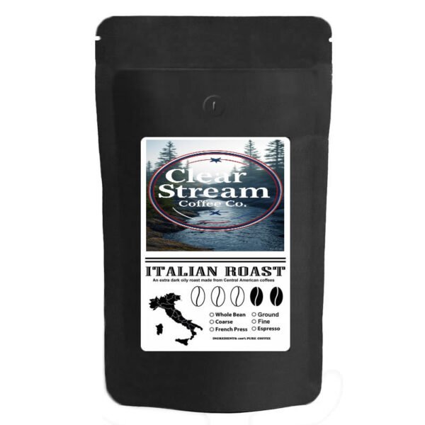 Clear Stream Coffee Coarse Ground Coffee - Italian Roast 1 LB