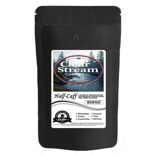 Half-Caff Low Caffeine Whole Bean Coffee 2 LBS