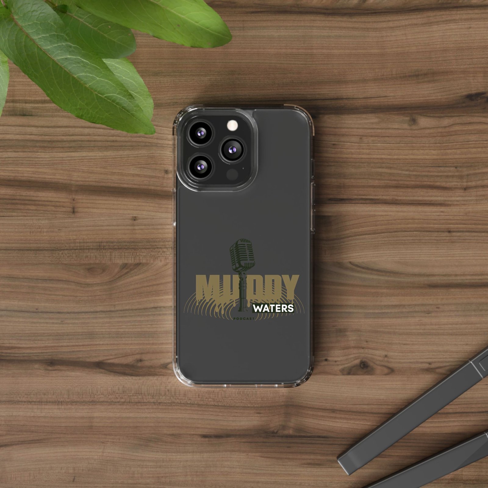 Clear Phone Case – 'Muddy Waters' Vintage Microphone Design - Image 56