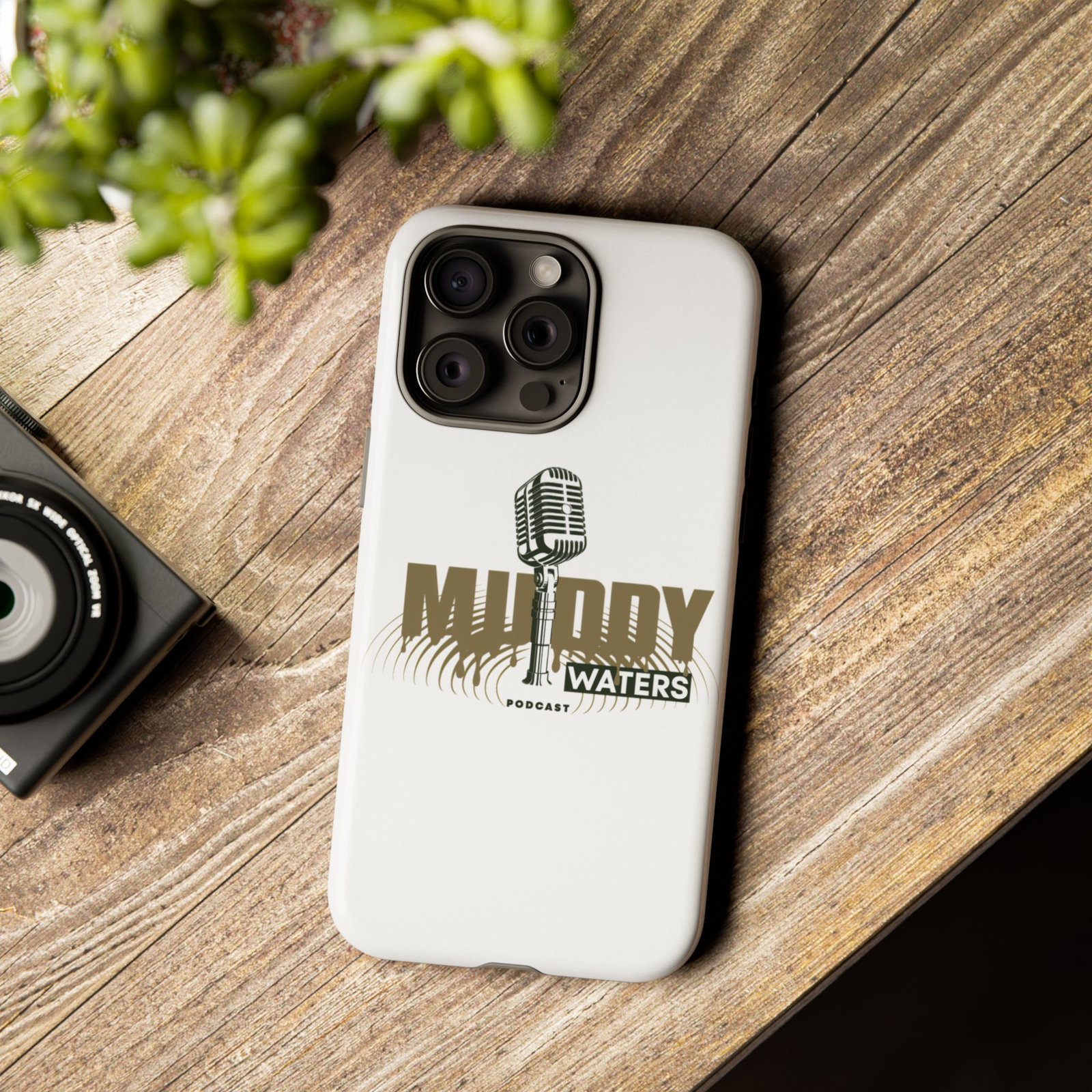 Muddy Waters Podcast Tough Phone Case – Retro Microphone Design - Image 115