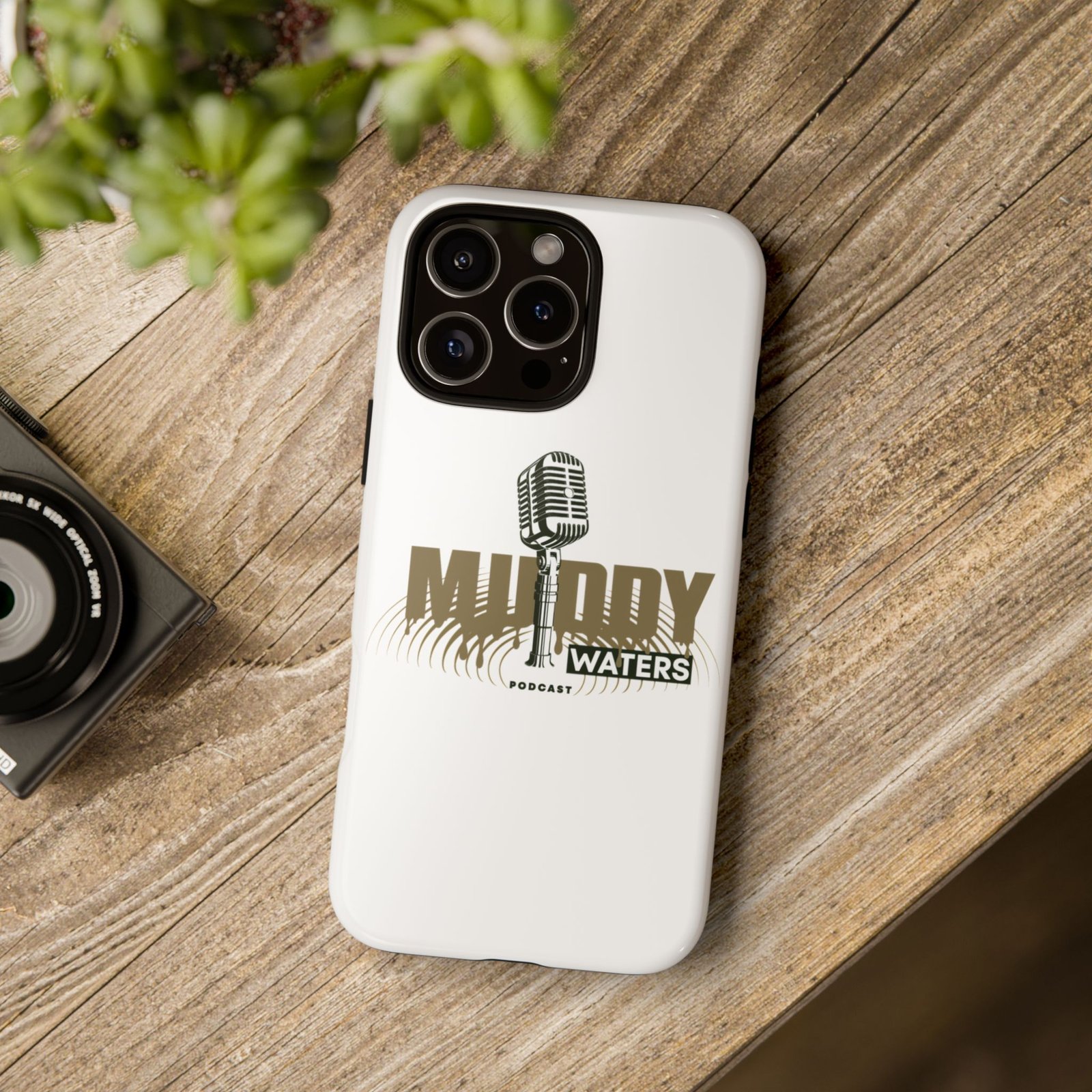 Muddy Waters Podcast Tough Phone Case – Retro Microphone Design - Image 186