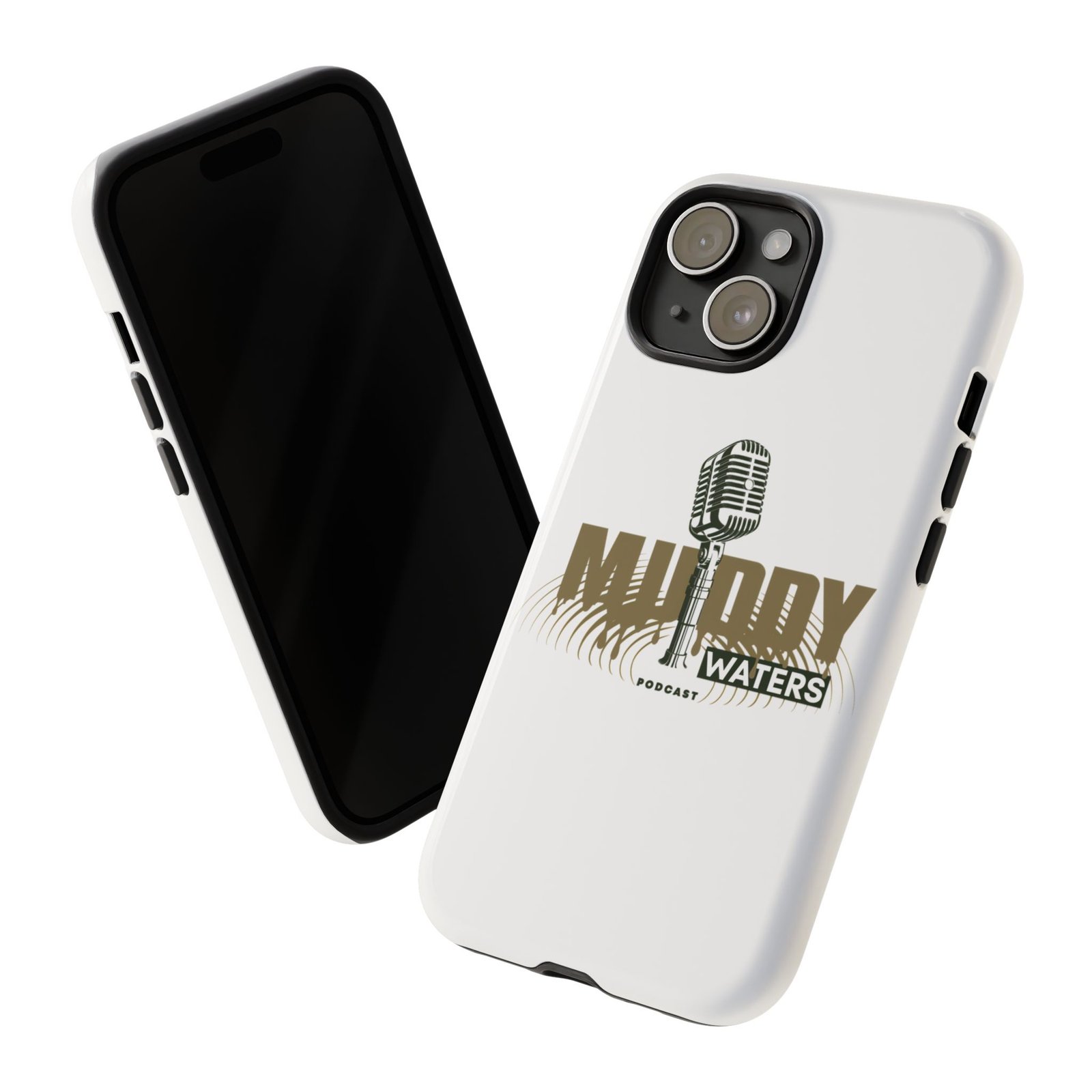 Muddy Waters Podcast Tough Phone Case – Retro Microphone Design - Image 96