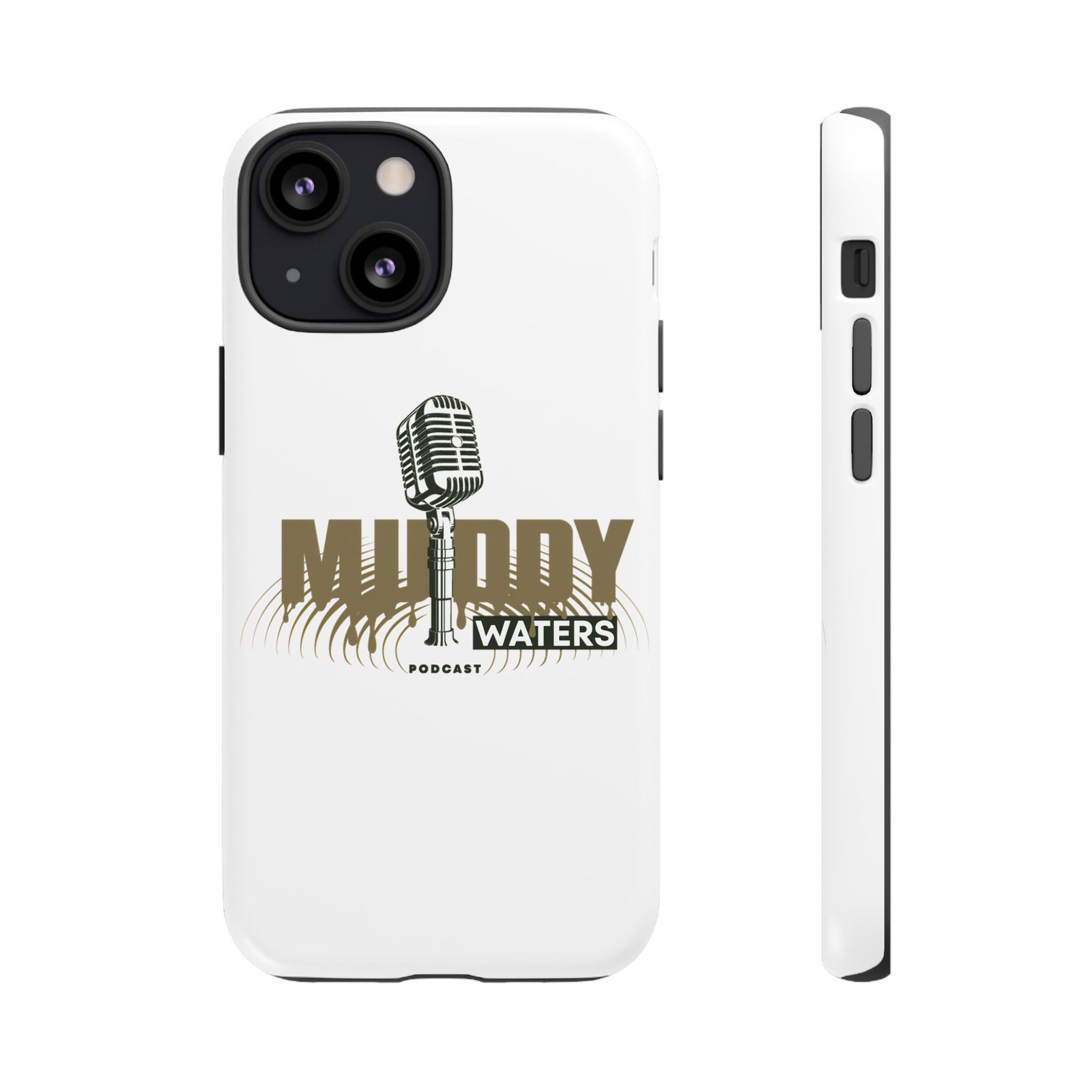 Muddy Waters Podcast Tough Phone Case – Retro Microphone Design - Image 33