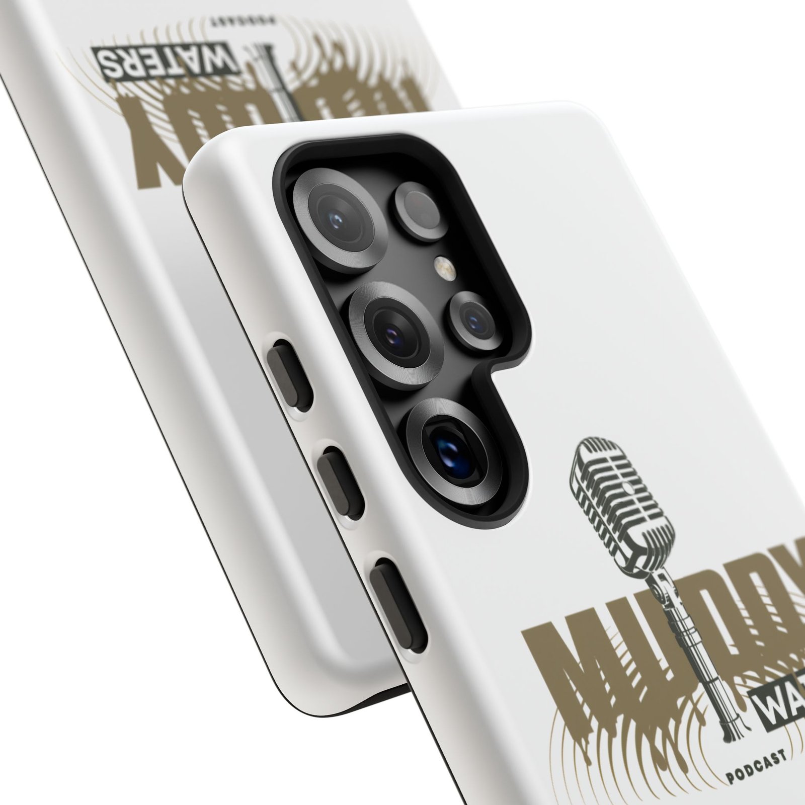 Muddy Waters Podcast Tough Phone Case – Retro Microphone Design - Image 230