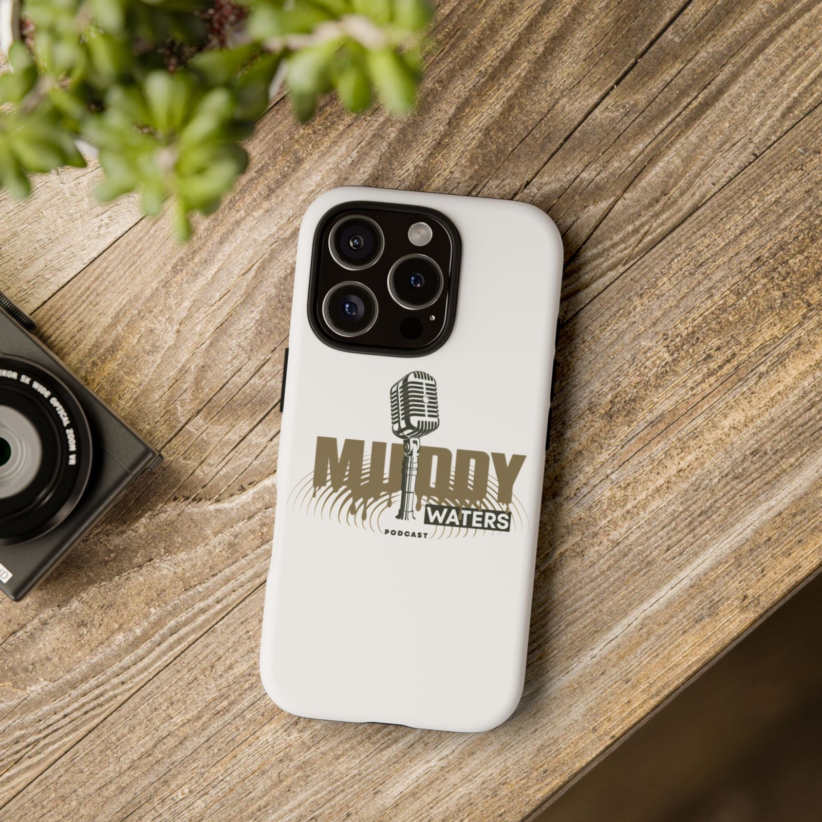 Muddy Waters Podcast Tough Phone Case – Retro Microphone Design - Image 182