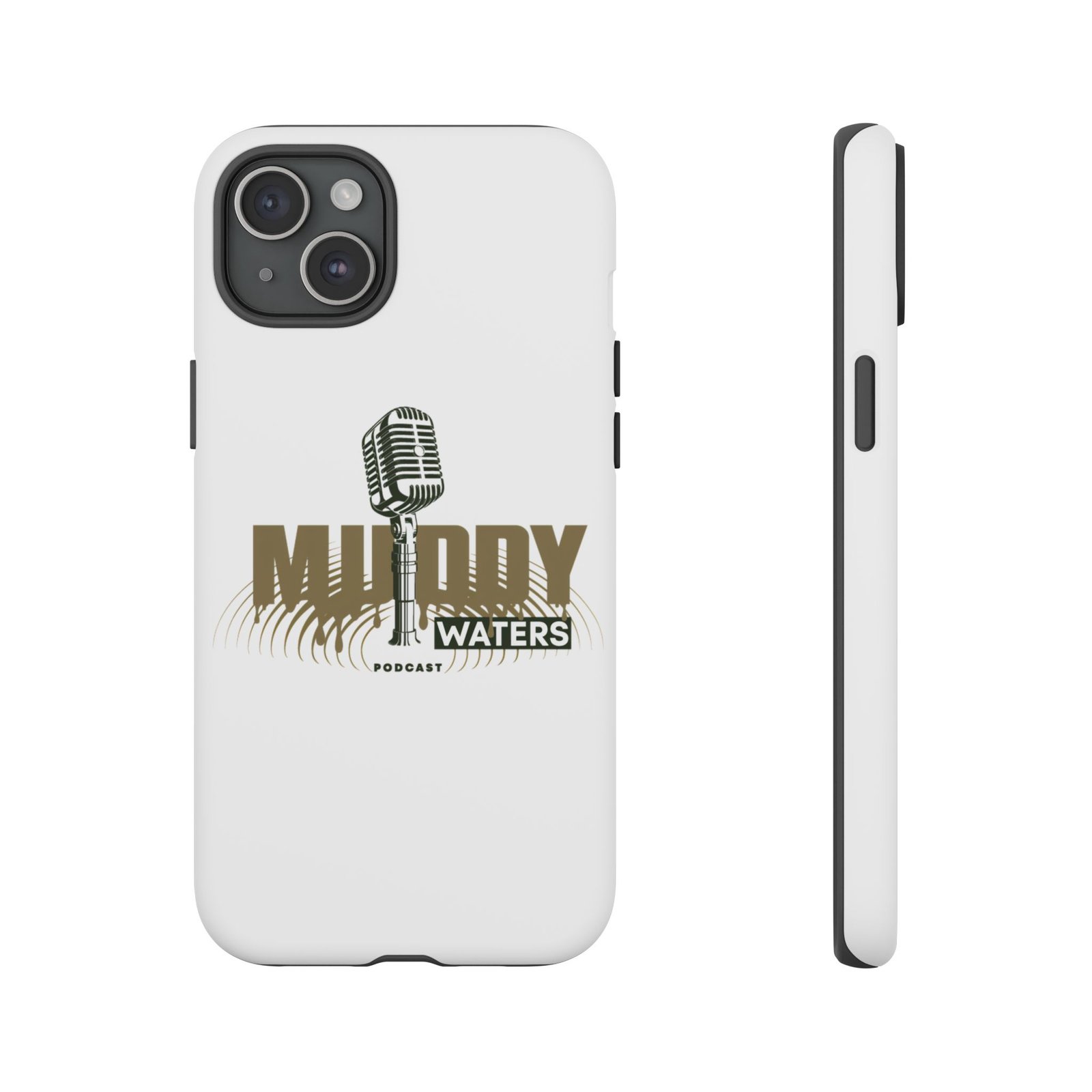 Muddy Waters Podcast Tough Phone Case – Retro Microphone Design - Image 104