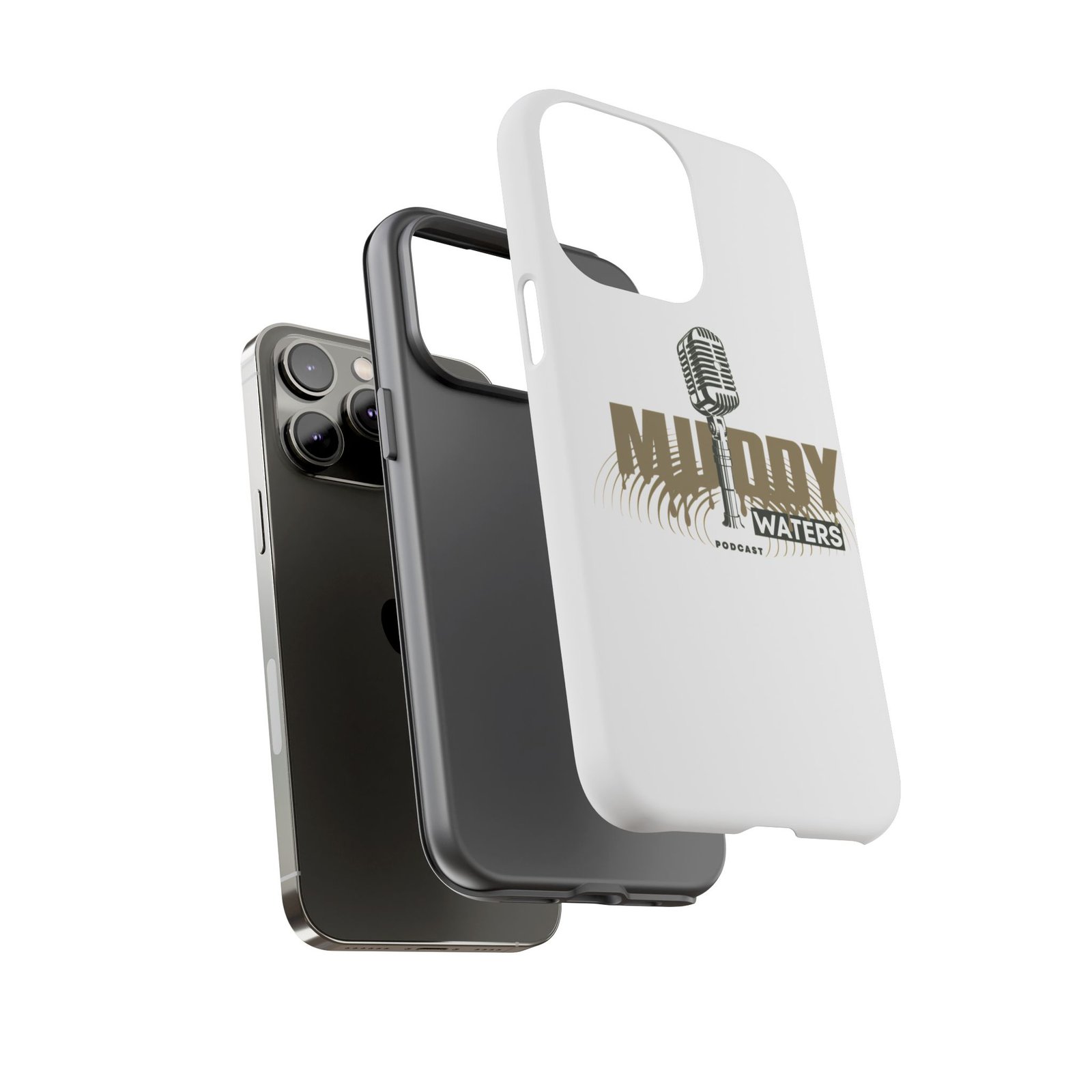 Muddy Waters Podcast Tough Phone Case – Retro Microphone Design - Image 77