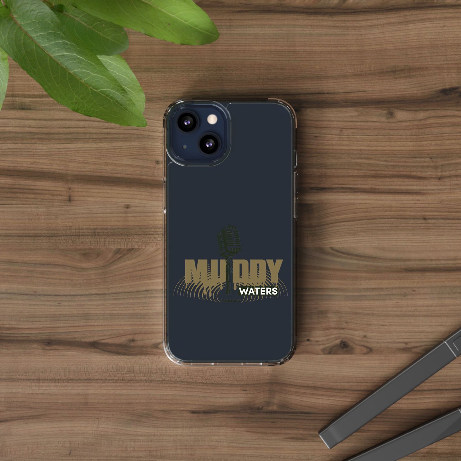 Clear Phone Case – 'Muddy Waters' Vintage Microphone Design - Image 38