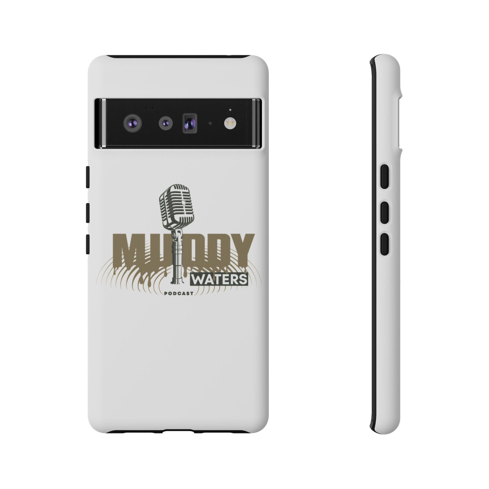 Muddy Waters Podcast Tough Phone Case – Retro Microphone Design - Image 91
