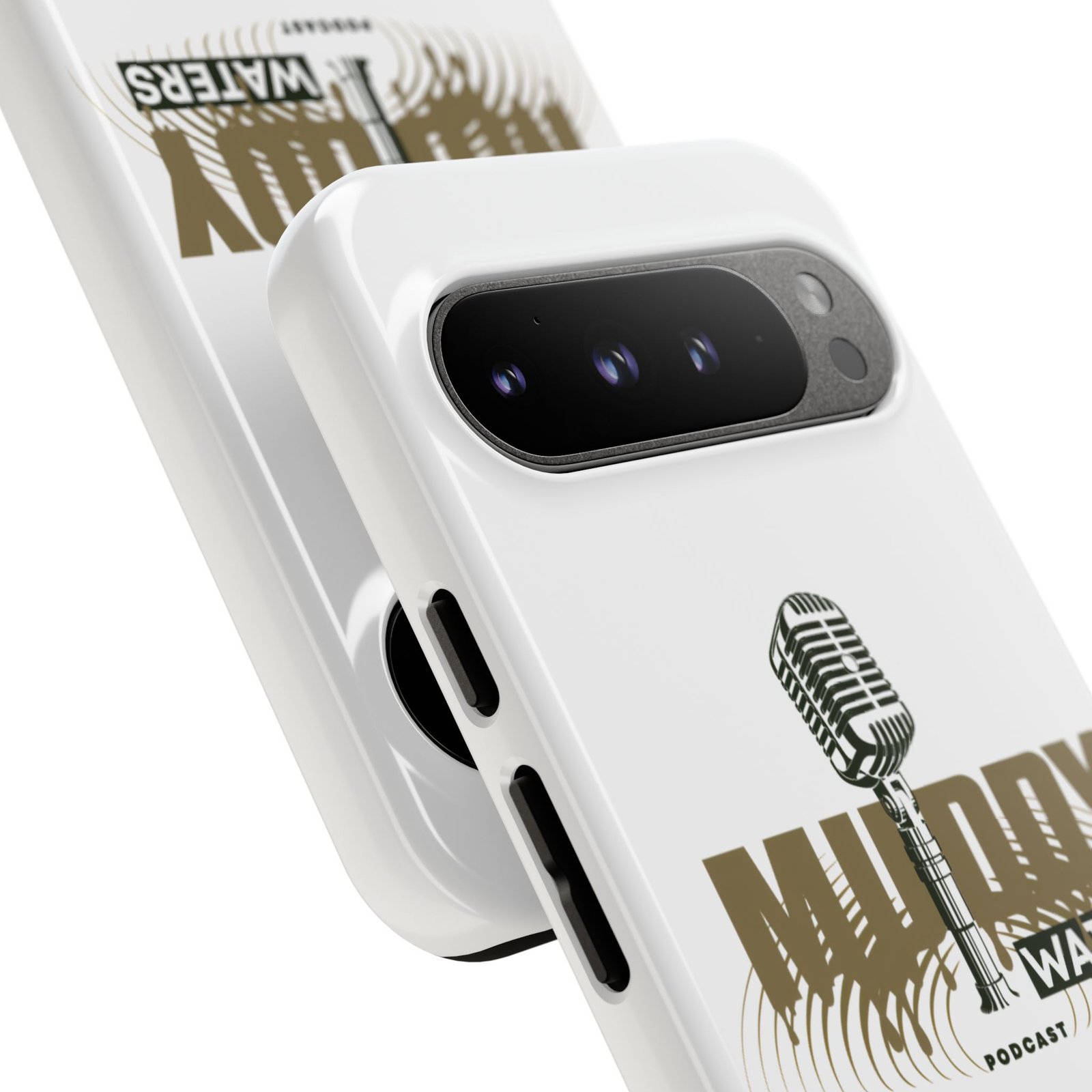 Muddy Waters Podcast Tough Phone Case – Retro Microphone Design - Image 204