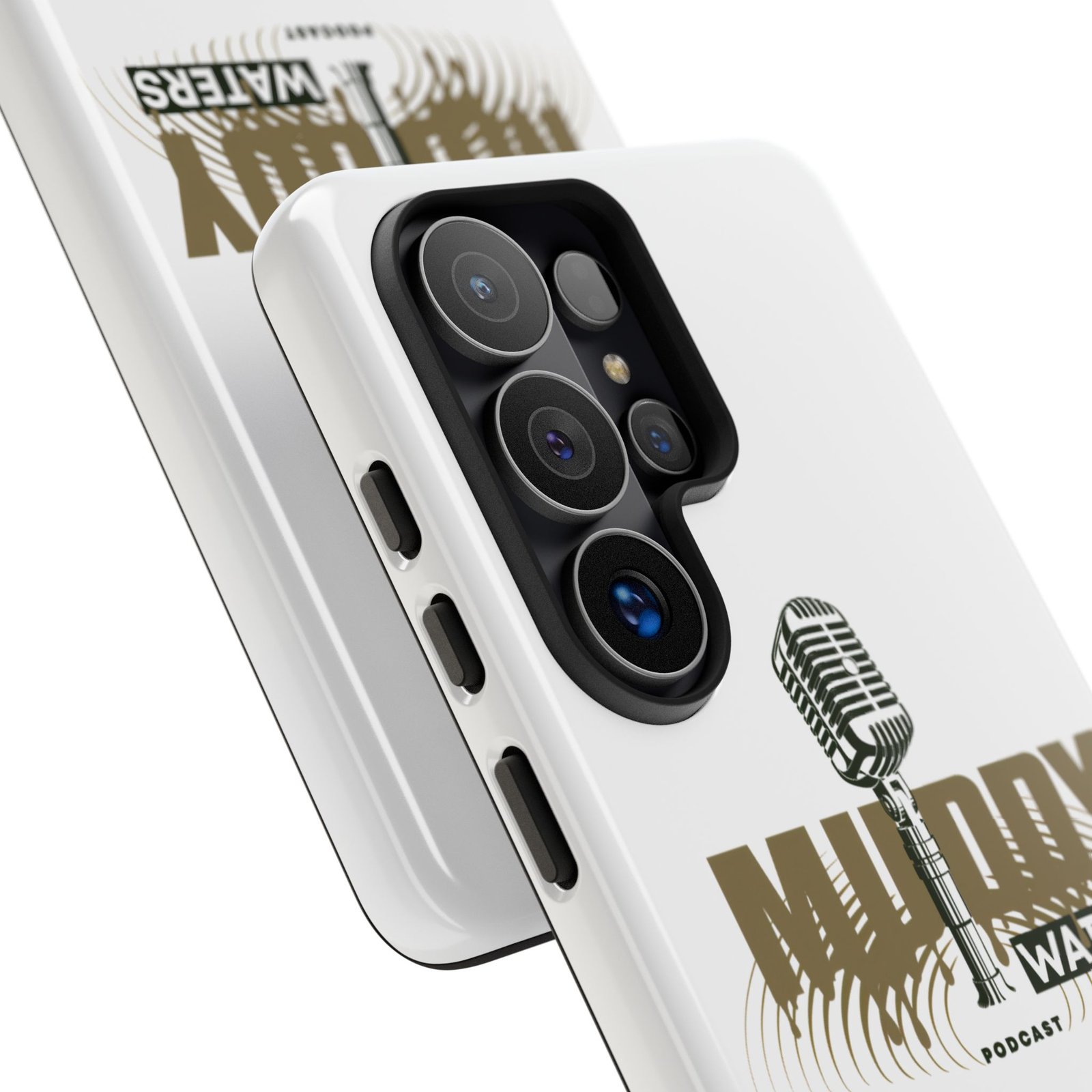 Muddy Waters Podcast Tough Phone Case – Retro Microphone Design - Image 250