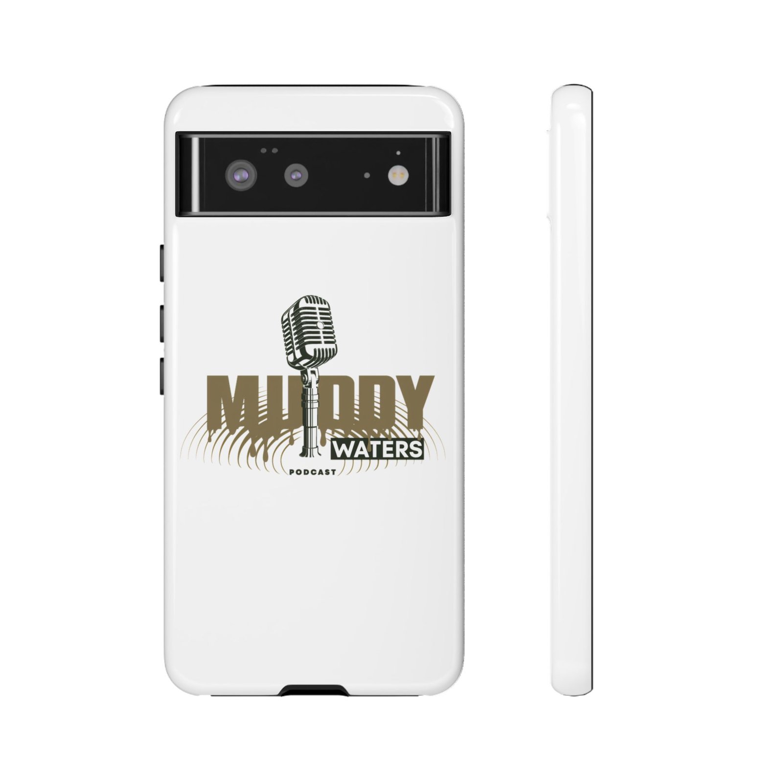 Muddy Waters Podcast Tough Phone Case – Retro Microphone Design - Image 43