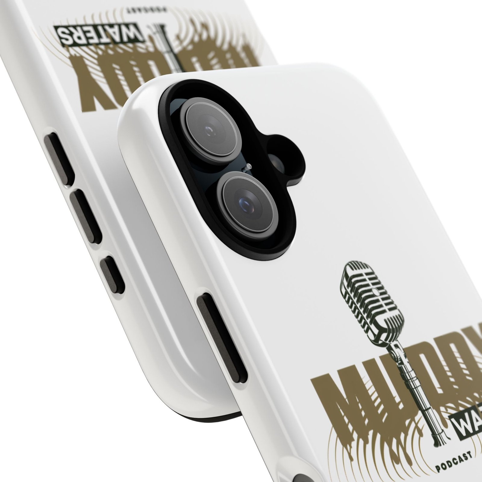 Muddy Waters Podcast Tough Phone Case – Retro Microphone Design - Image 160