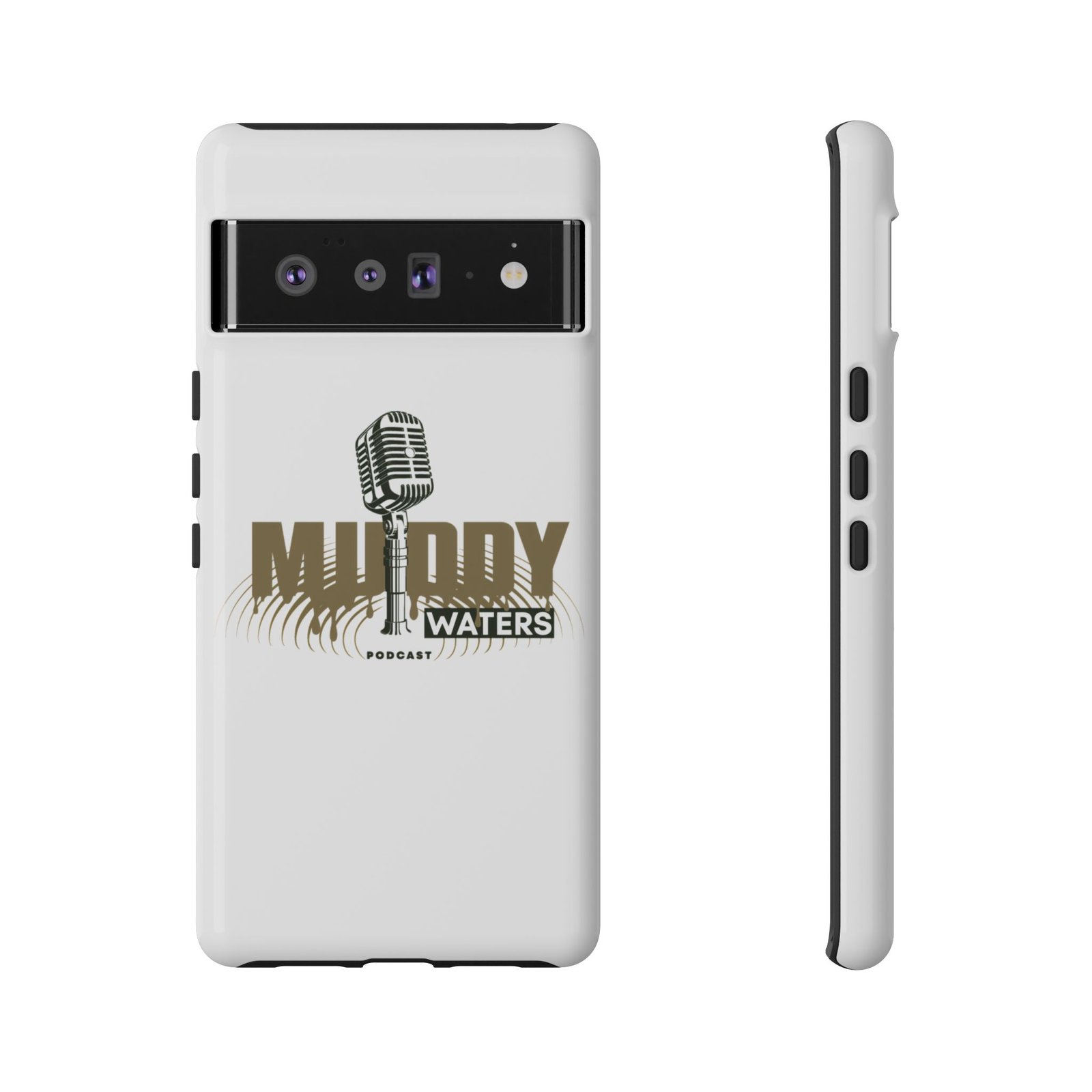 Muddy Waters Podcast Tough Phone Case – Retro Microphone Design - Image 87