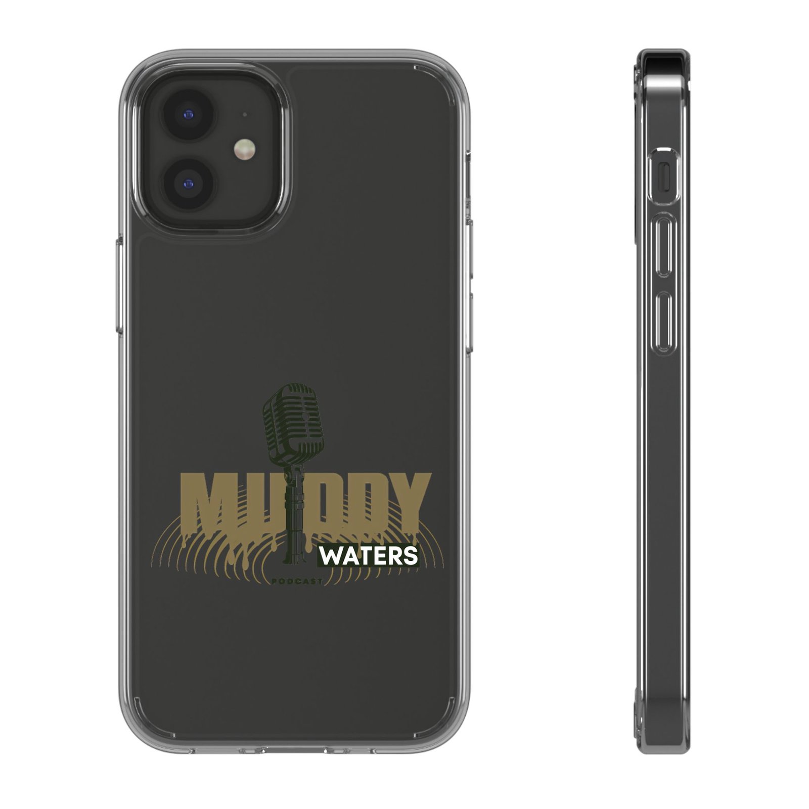 Clear Phone Case – 'Muddy Waters' Vintage Microphone Design - Image 12
