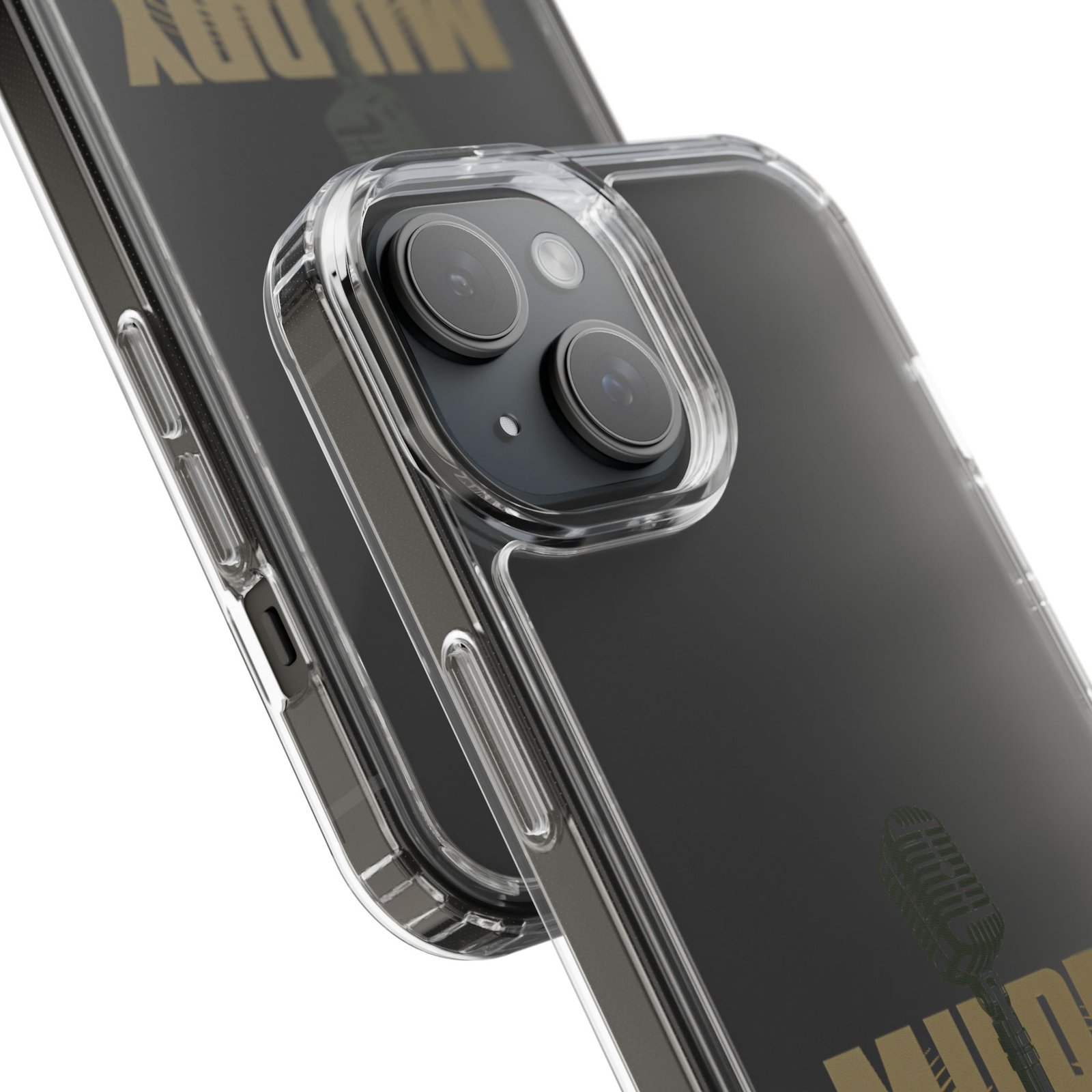 Clear Phone Case – 'Muddy Waters' Vintage Microphone Design - Image 82