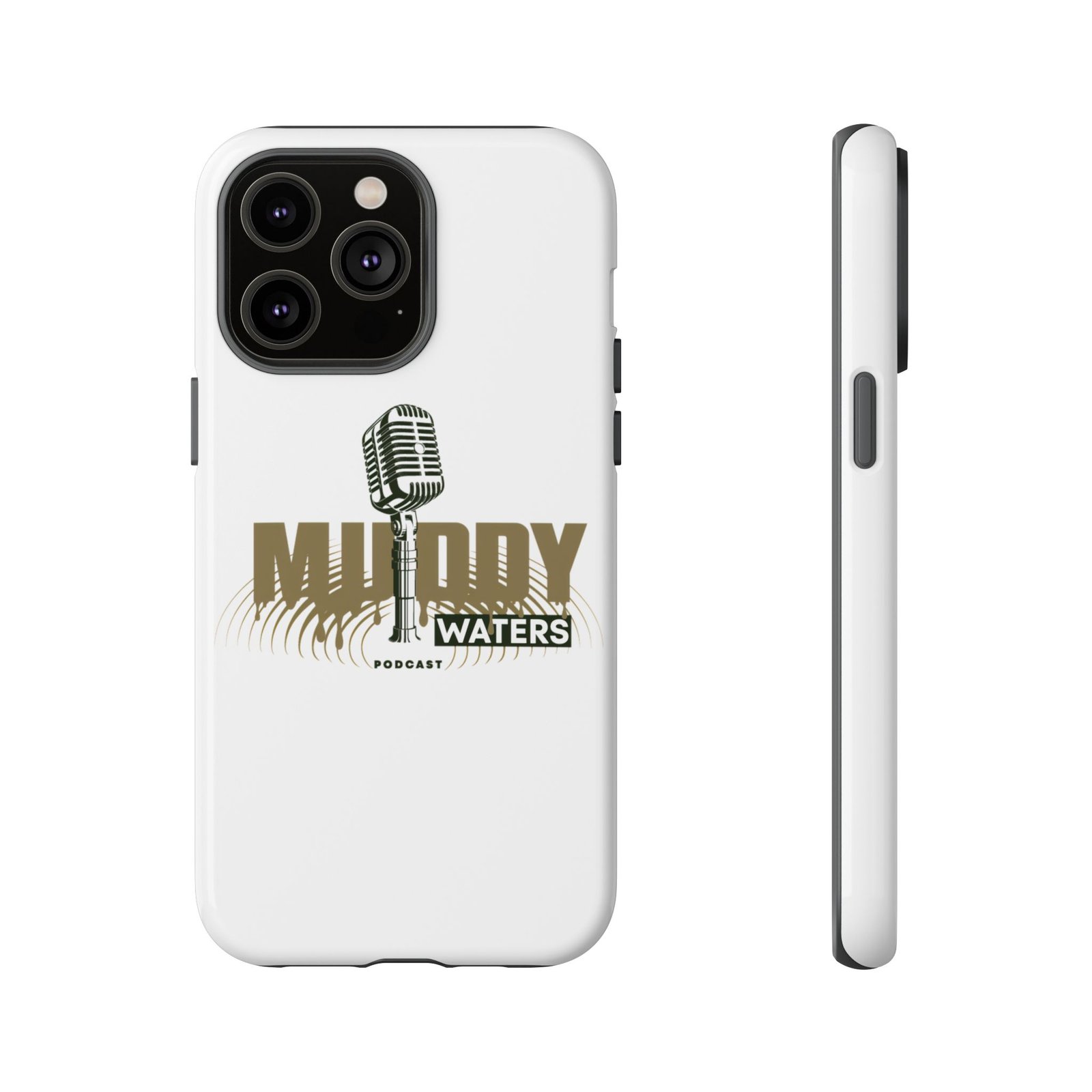 Muddy Waters Podcast Tough Phone Case – Retro Microphone Design - Image 71