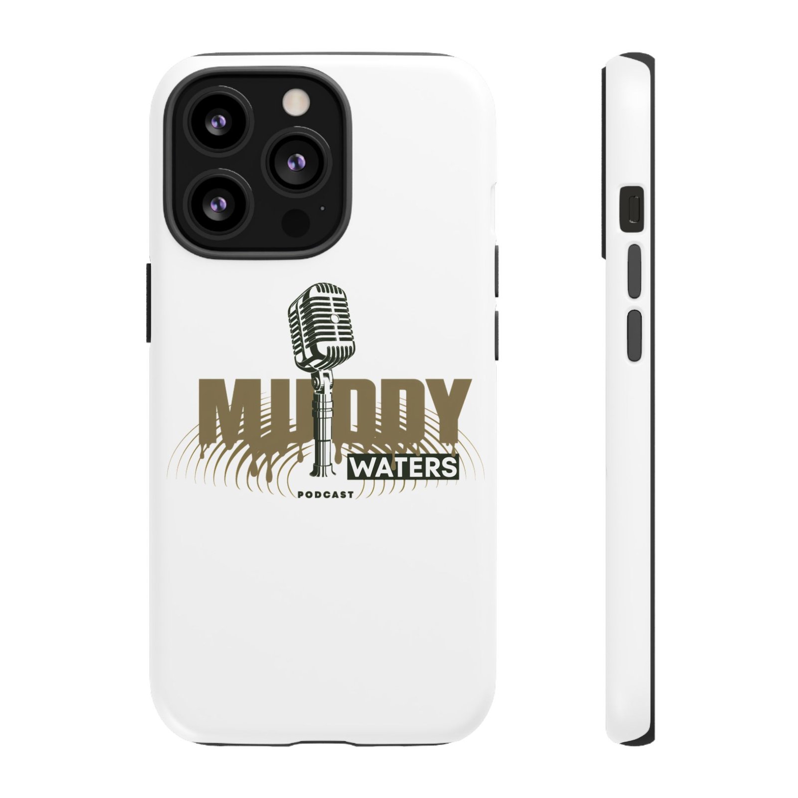 Muddy Waters Podcast Tough Phone Case – Retro Microphone Design - Image 37