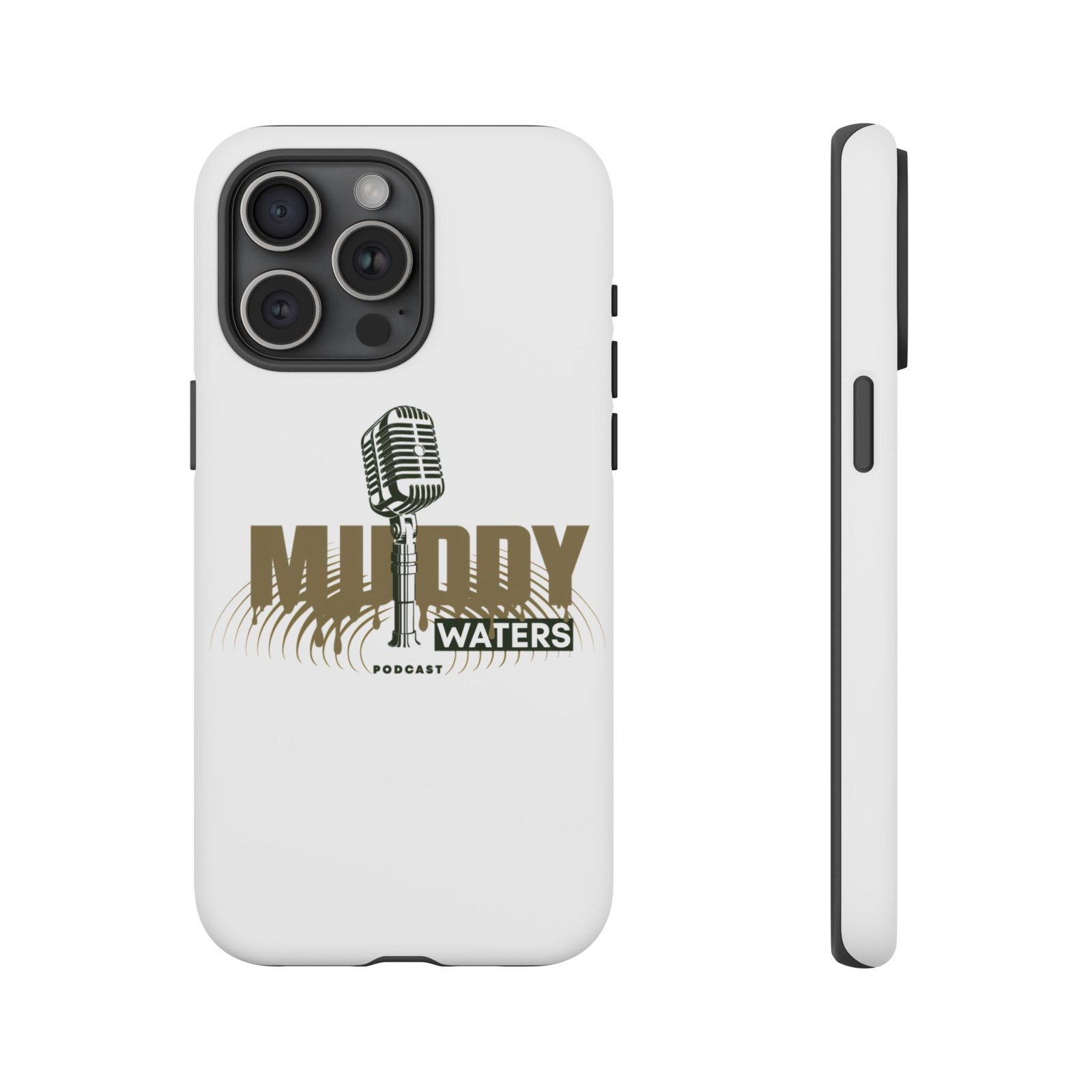 Muddy Waters Podcast Tough Phone Case – Retro Microphone Design - Image 116