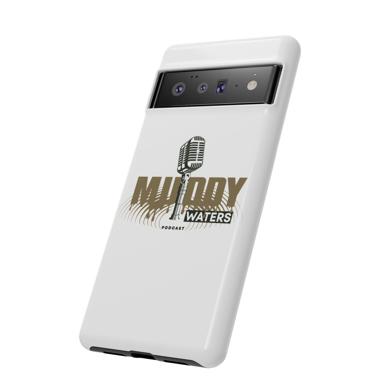 Muddy Waters Podcast Tough Phone Case – Retro Microphone Design - Image 88