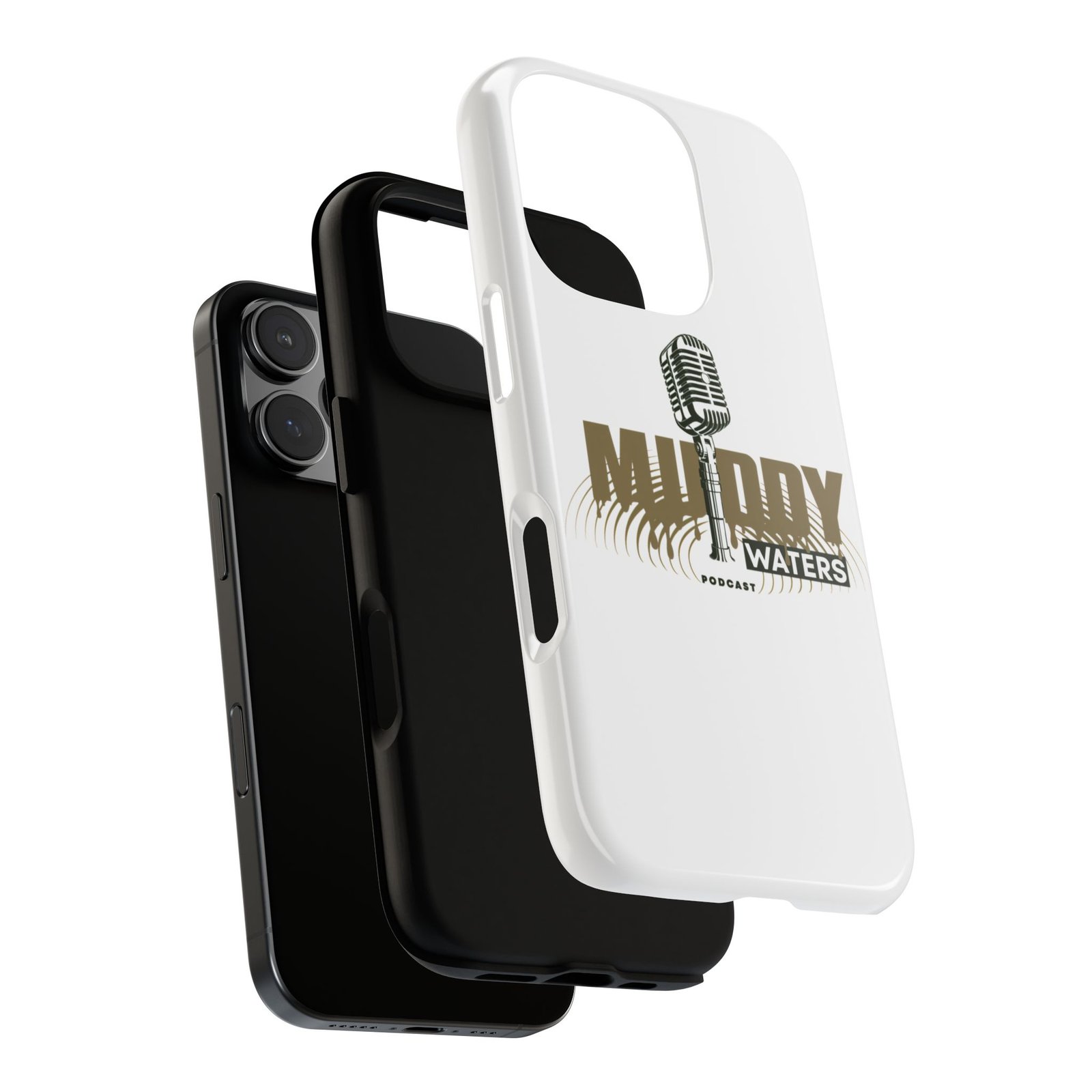Muddy Waters Podcast Tough Phone Case – Retro Microphone Design - Image 177