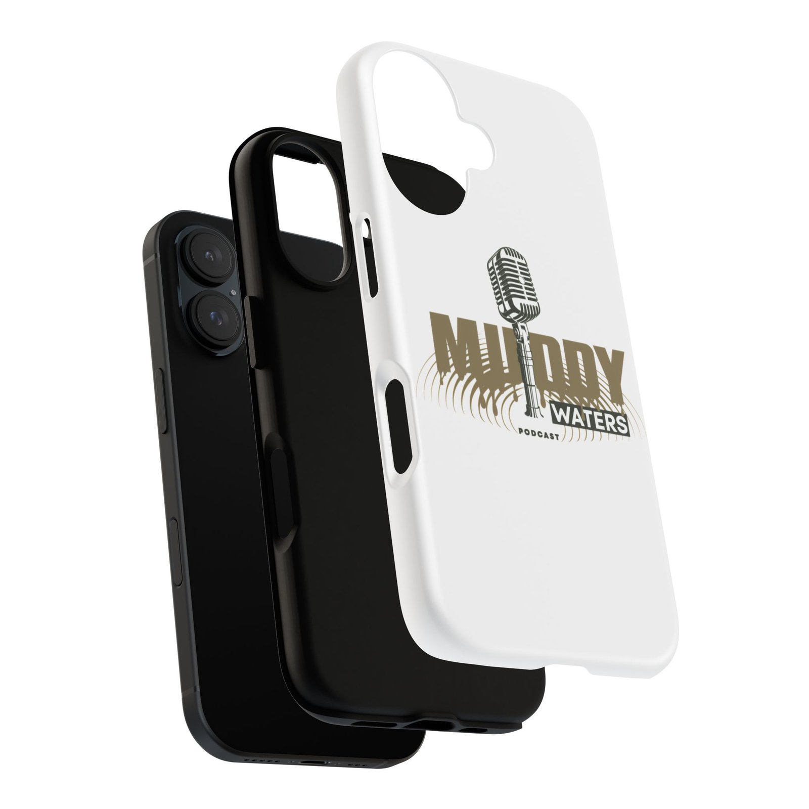 Muddy Waters Podcast Tough Phone Case – Retro Microphone Design - Image 165