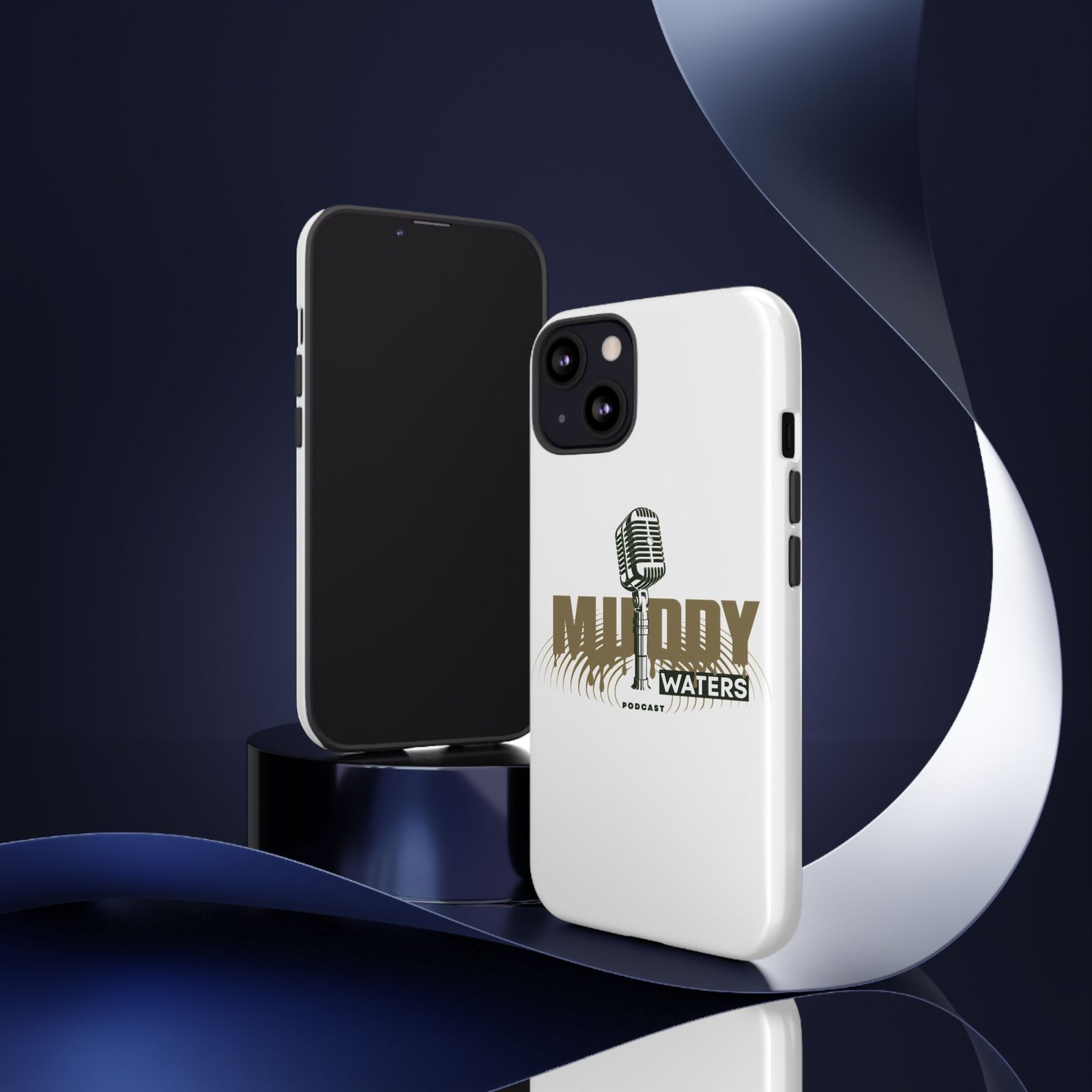 Muddy Waters Podcast Tough Phone Case – Retro Microphone Design - Image 28