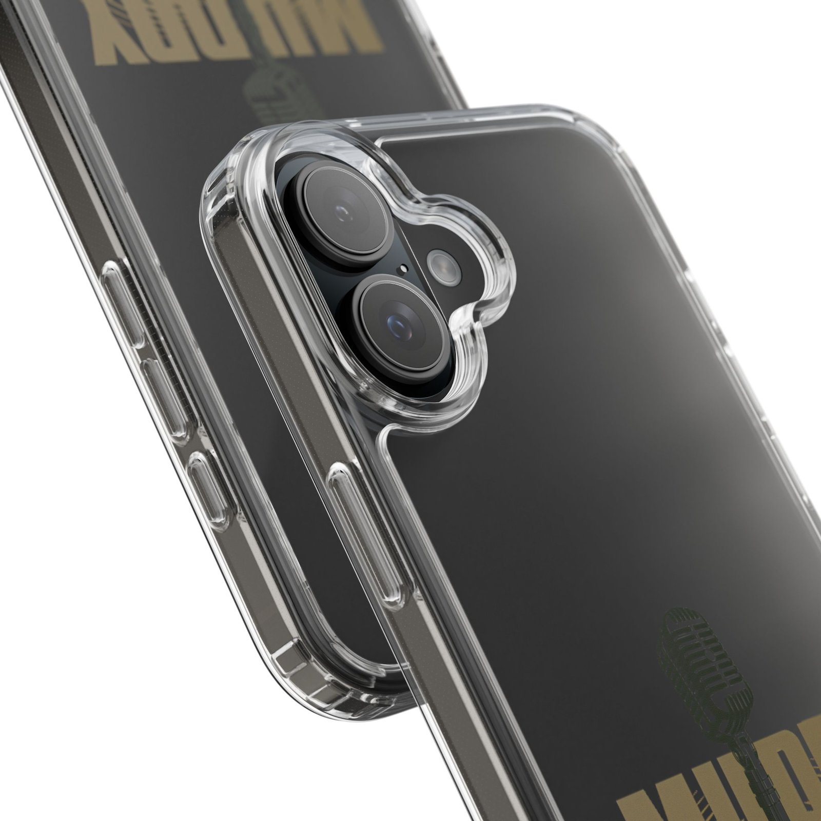 Clear Phone Case – 'Muddy Waters' Vintage Microphone Design - Image 74