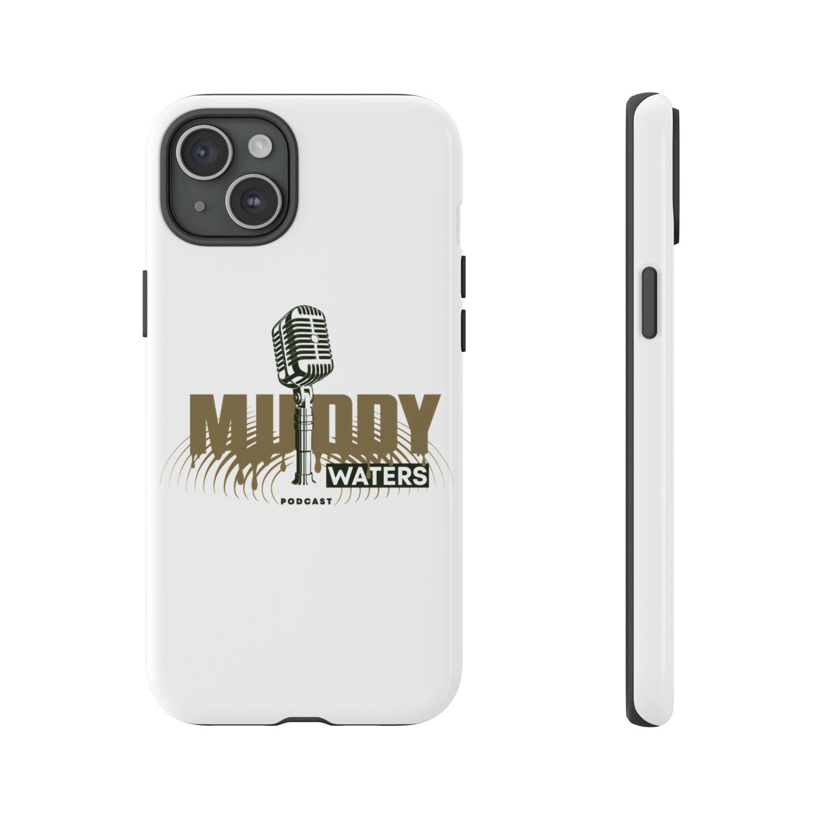 Muddy Waters Podcast Tough Phone Case – Retro Microphone Design - Image 101