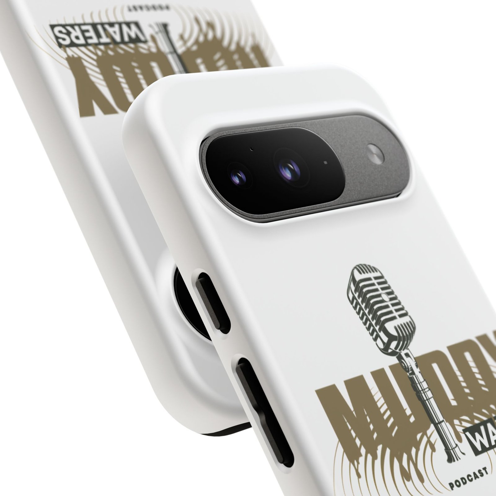 Muddy Waters Podcast Tough Phone Case – Retro Microphone Design - Image 195