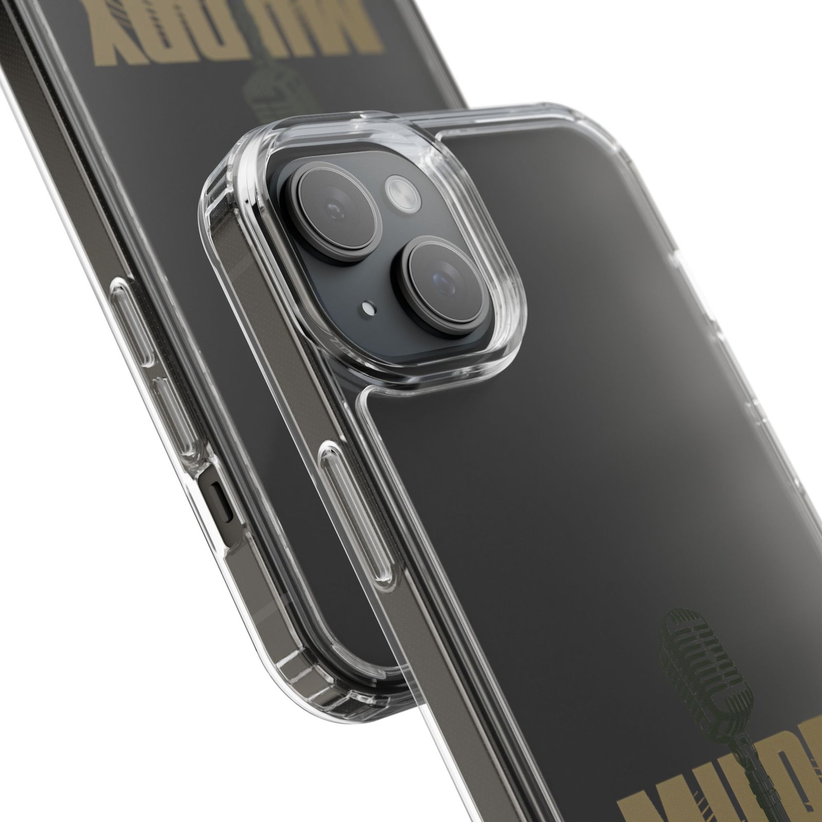 Clear Phone Case – 'Muddy Waters' Vintage Microphone Design - Image 90