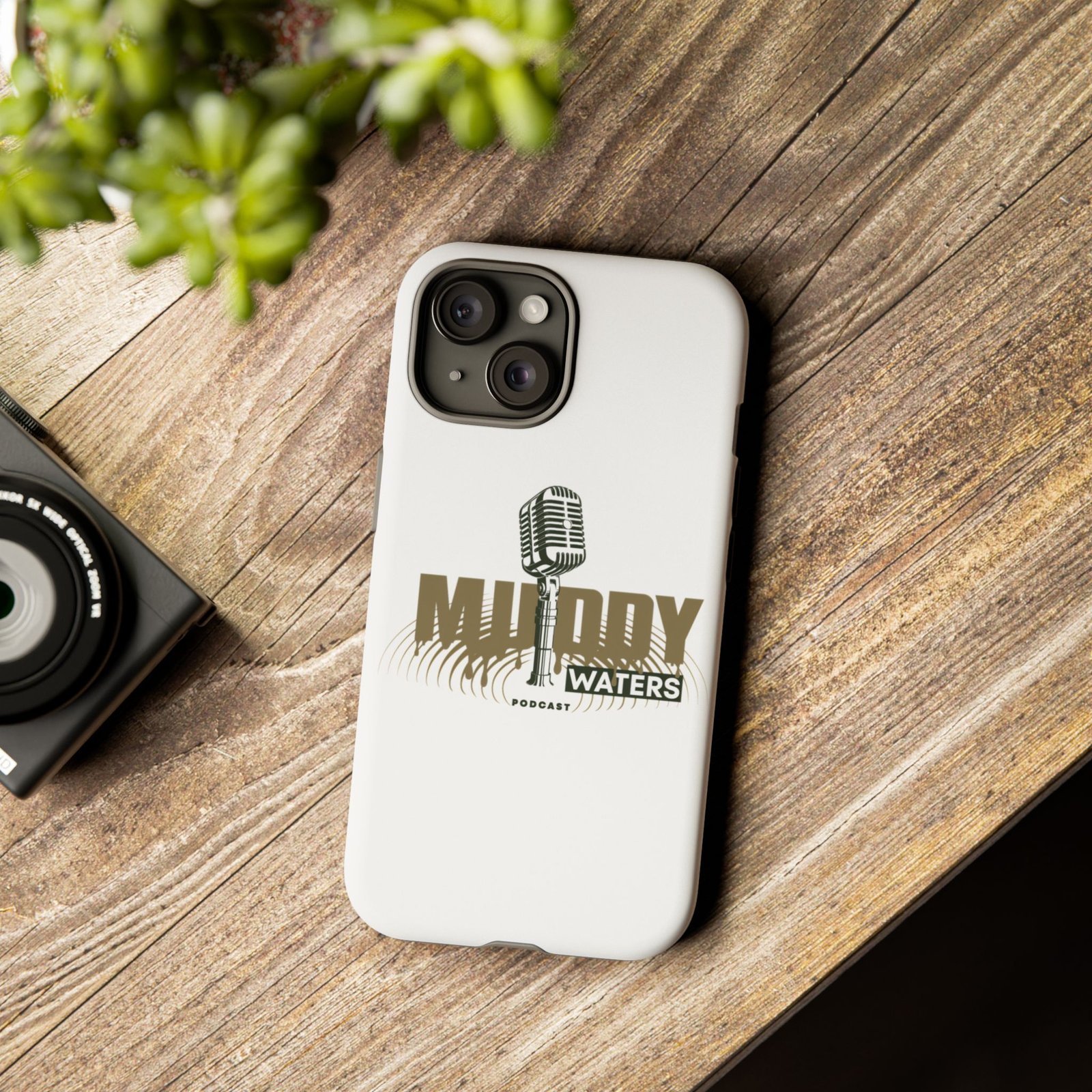Muddy Waters Podcast Tough Phone Case – Retro Microphone Design - Image 100