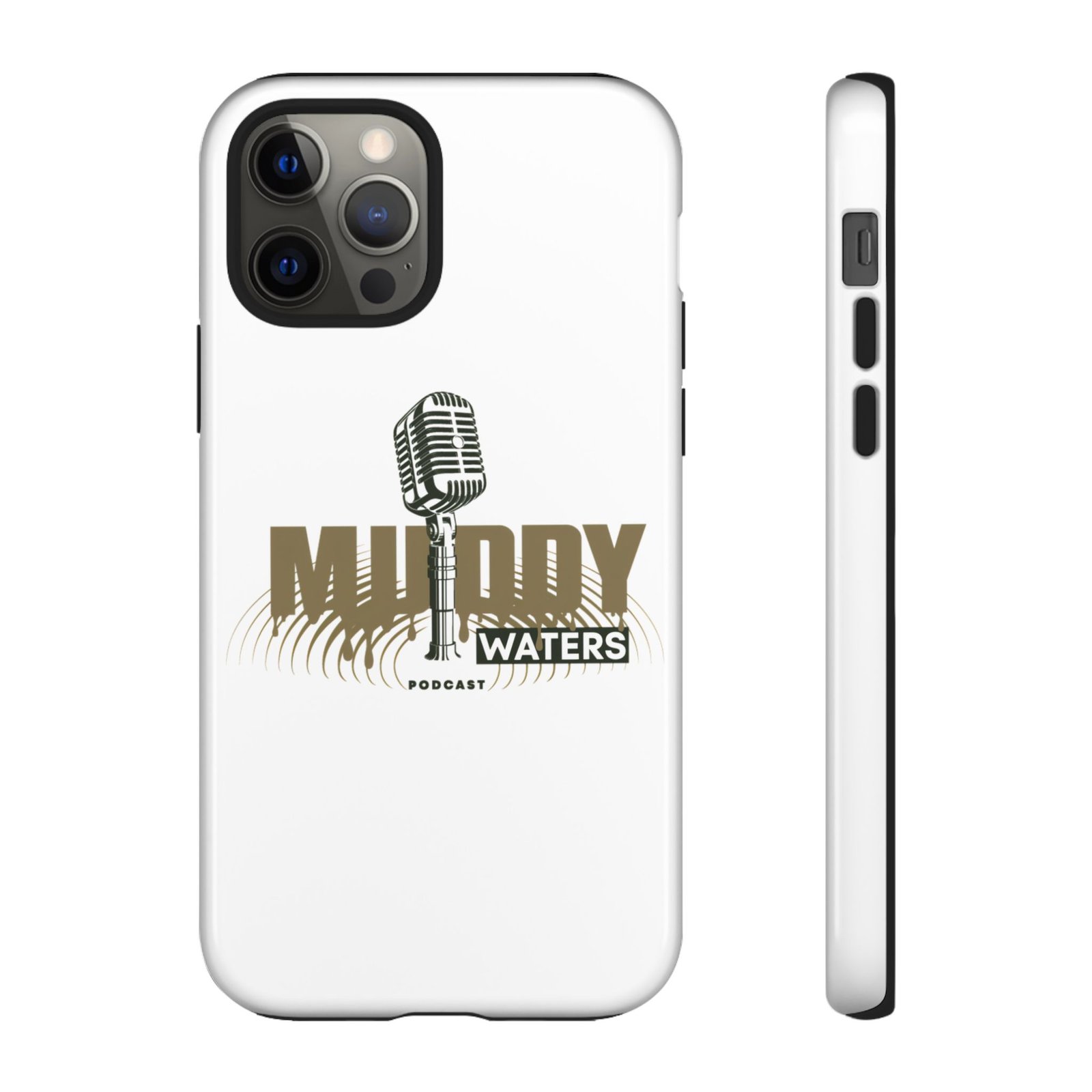 Muddy Waters Podcast Tough Phone Case – Retro Microphone Design - Image 23