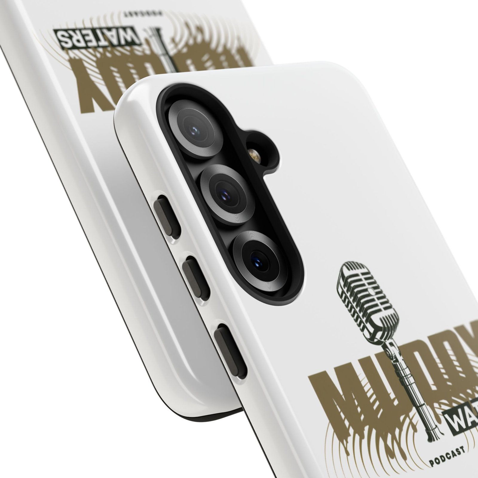 Muddy Waters Podcast Tough Phone Case – Retro Microphone Design - Image 218