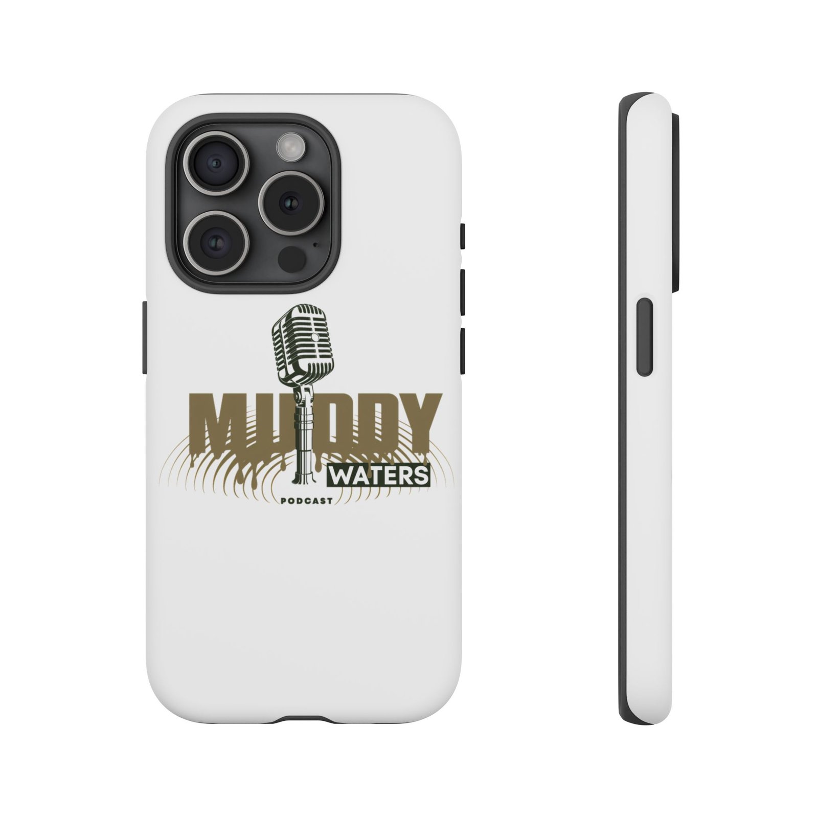 Muddy Waters Podcast Tough Phone Case – Retro Microphone Design - Image 110