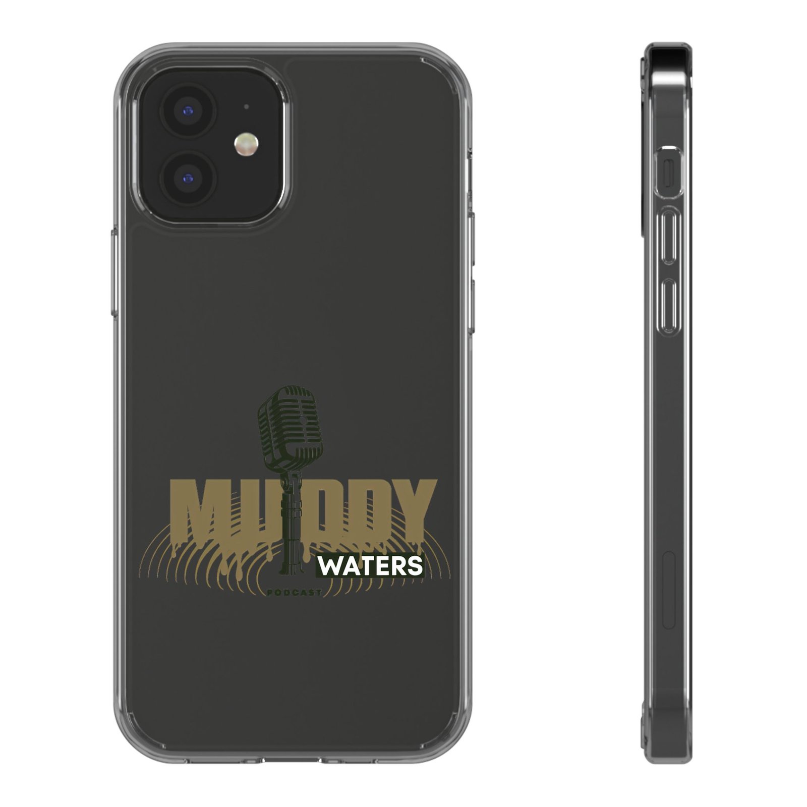 Clear Phone Case – 'Muddy Waters' Vintage Microphone Design - Image 9