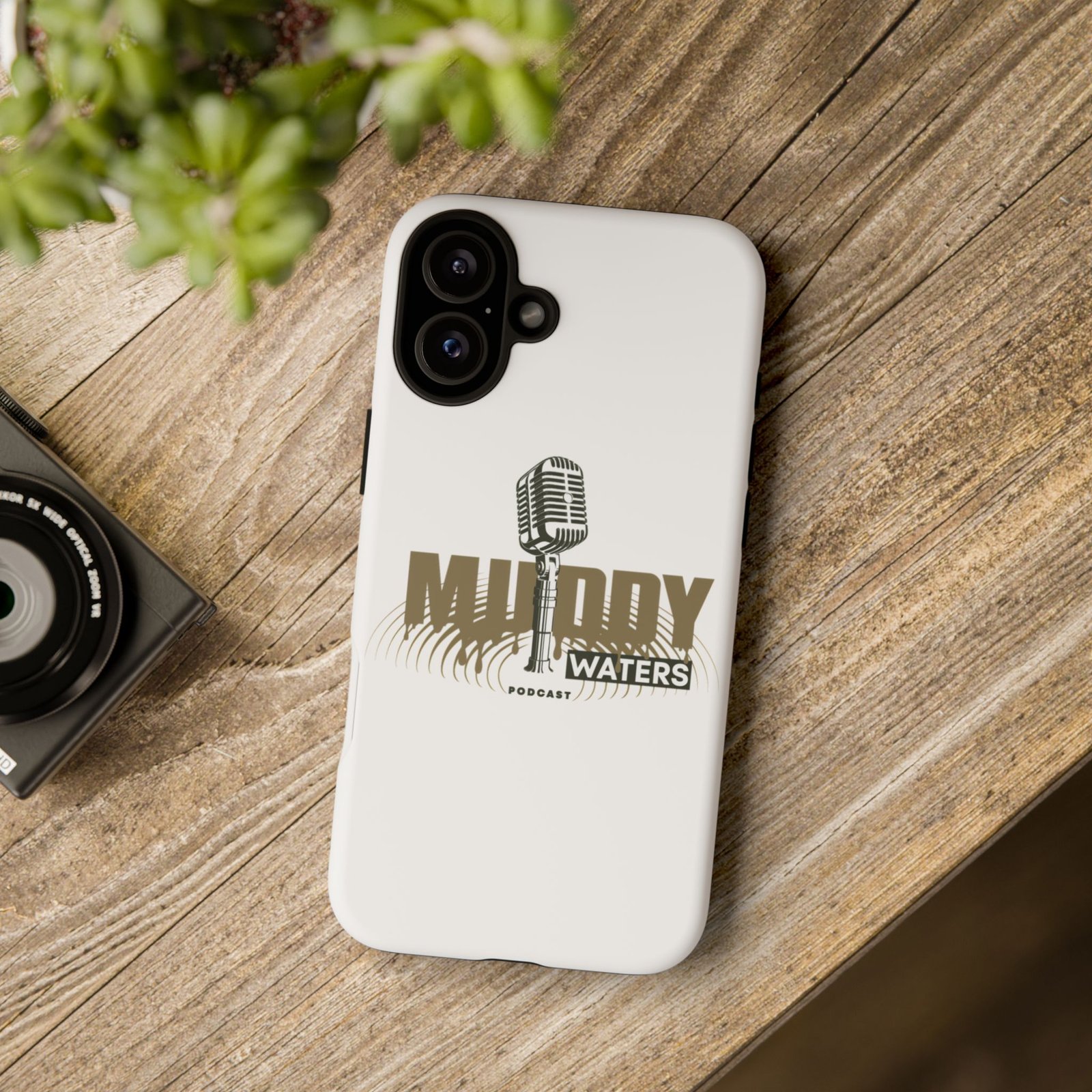 Muddy Waters Podcast Tough Phone Case – Retro Microphone Design - Image 174