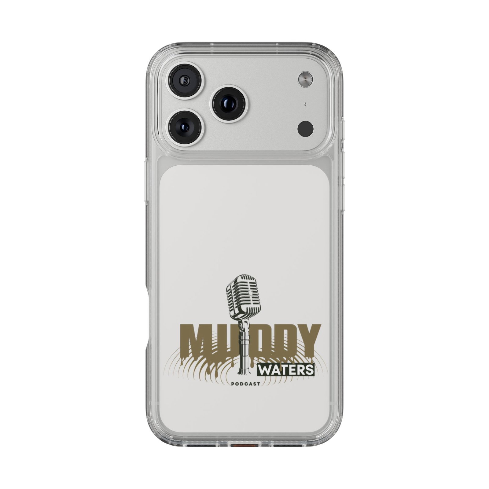 Clear Phone Case – 'Muddy Waters' Vintage Microphone Design - Image 115
