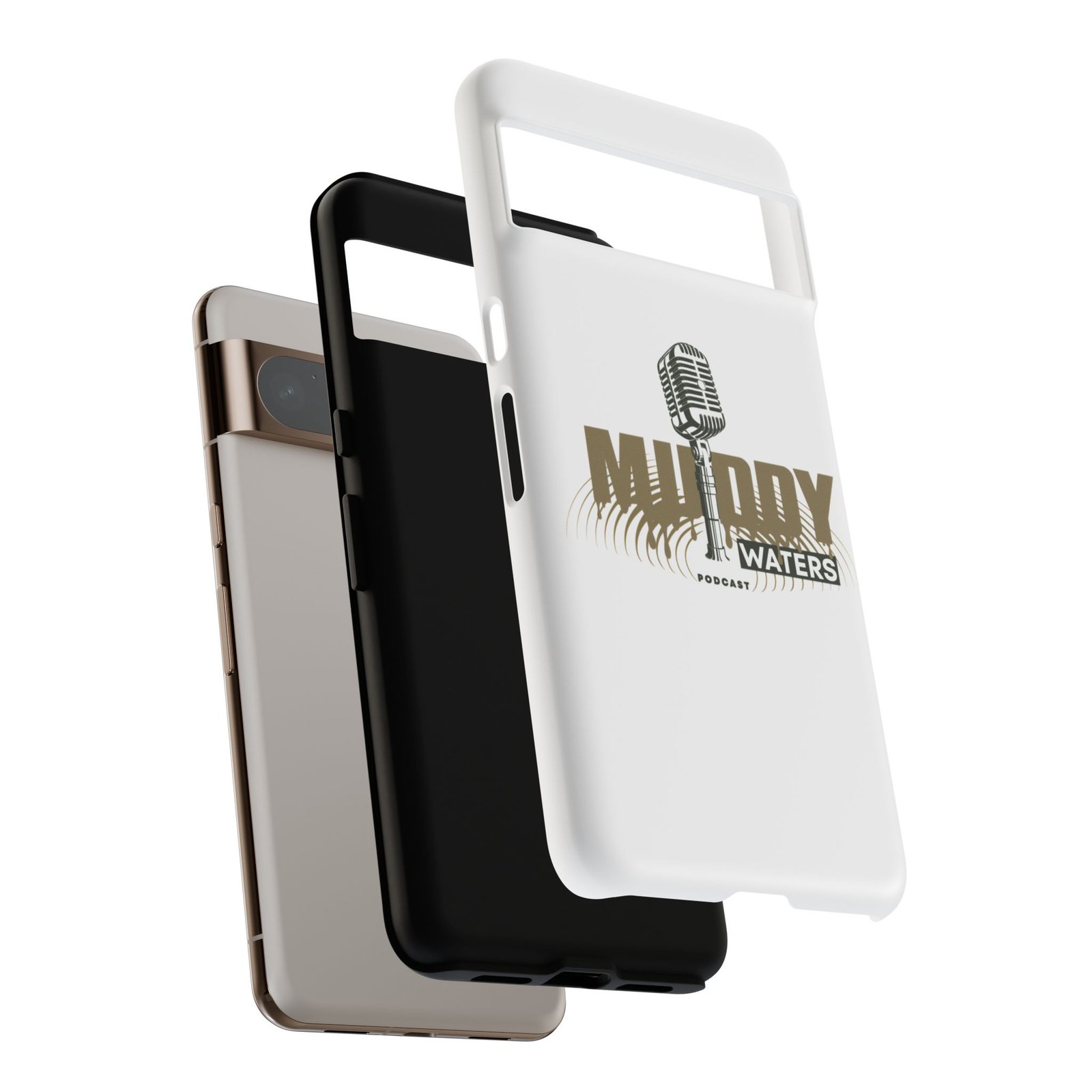 Muddy Waters Podcast Tough Phone Case – Retro Microphone Design - Image 150