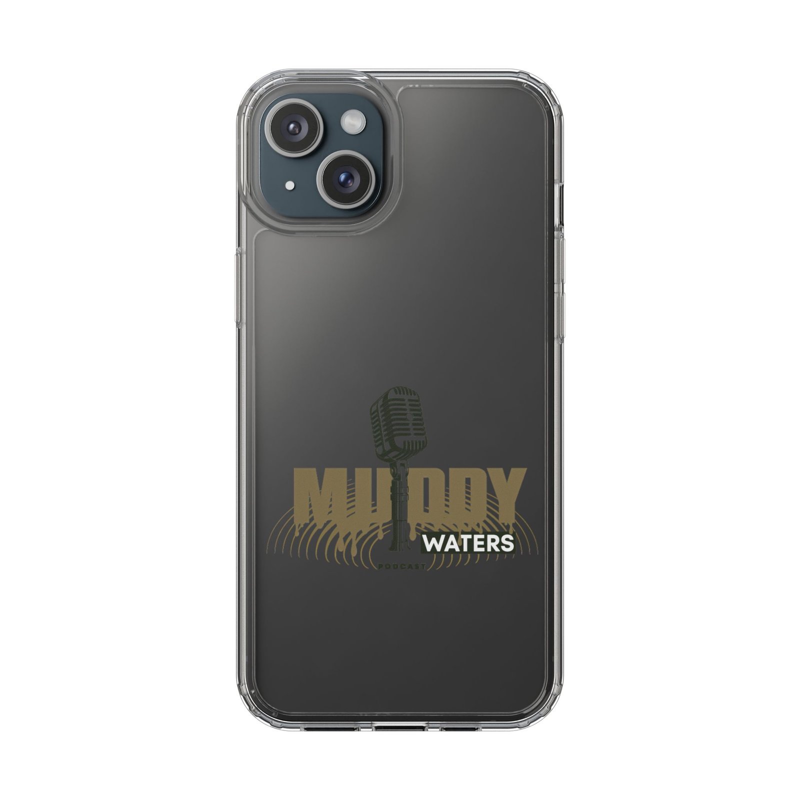 Clear Phone Case – 'Muddy Waters' Vintage Microphone Design - Image 88