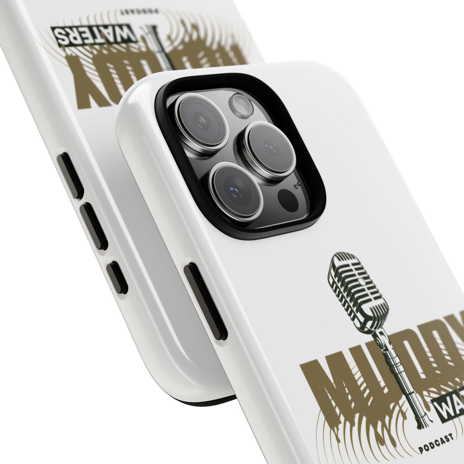 Muddy Waters Podcast Tough Phone Case – Retro Microphone Design - Image 184