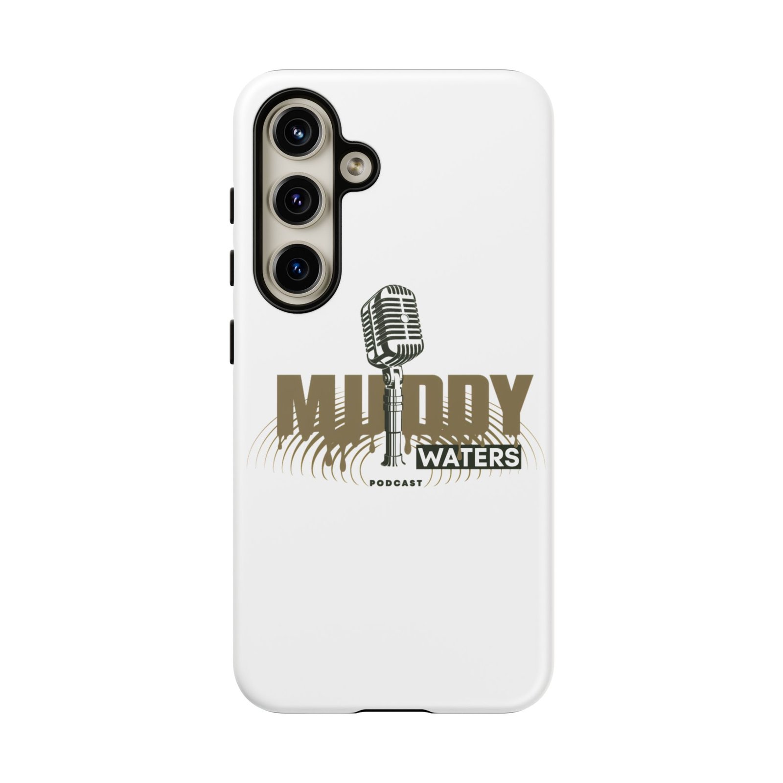 Muddy Waters Podcast Tough Phone Case – Retro Microphone Design - Image 123