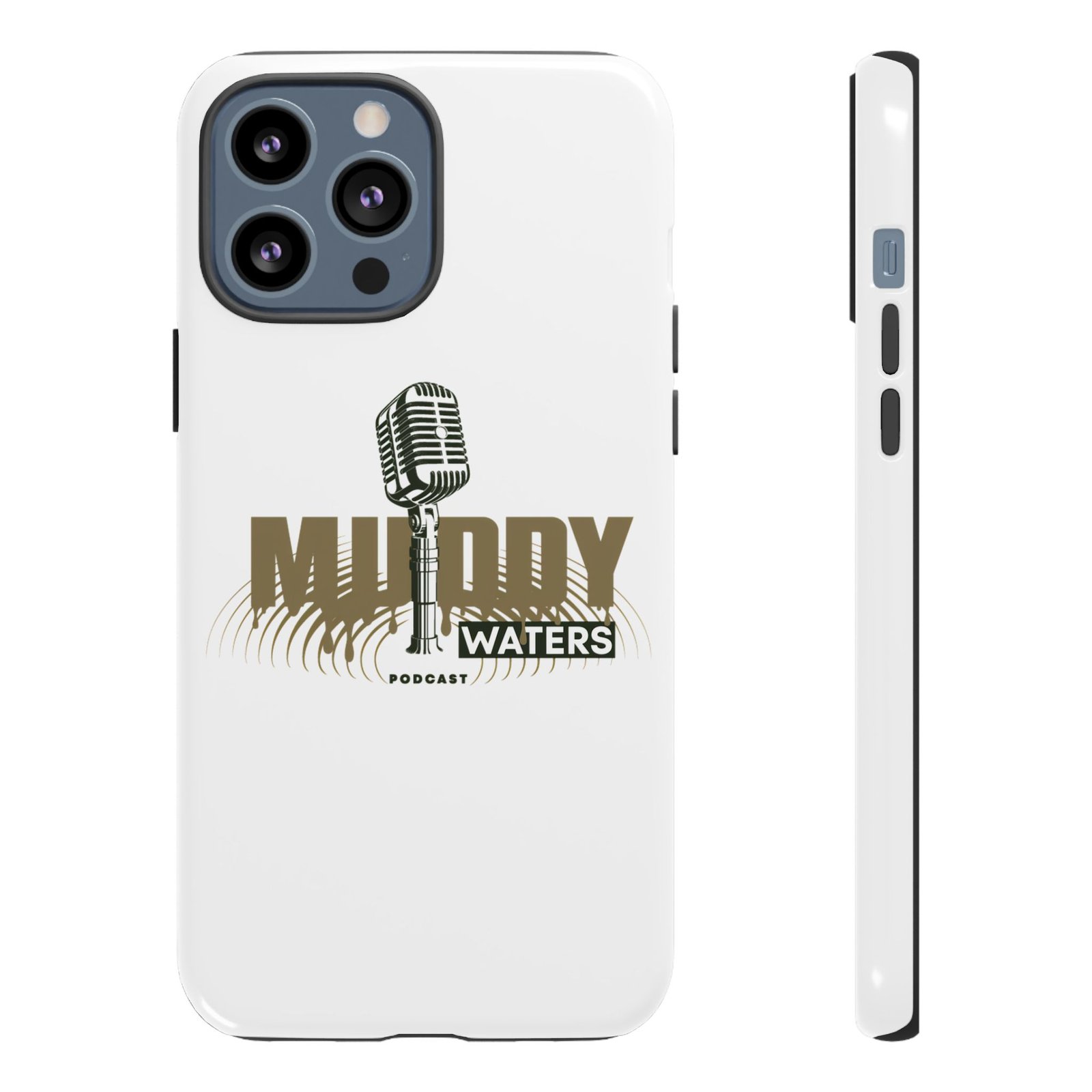Muddy Waters Podcast Tough Phone Case – Retro Microphone Design - Image 39