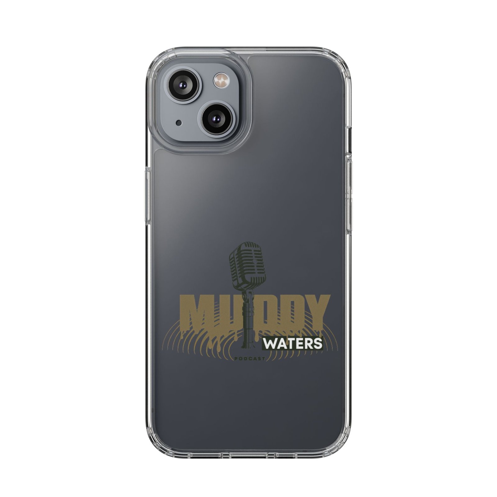 Clear Phone Case – 'Muddy Waters' Vintage Microphone Design - Image 96