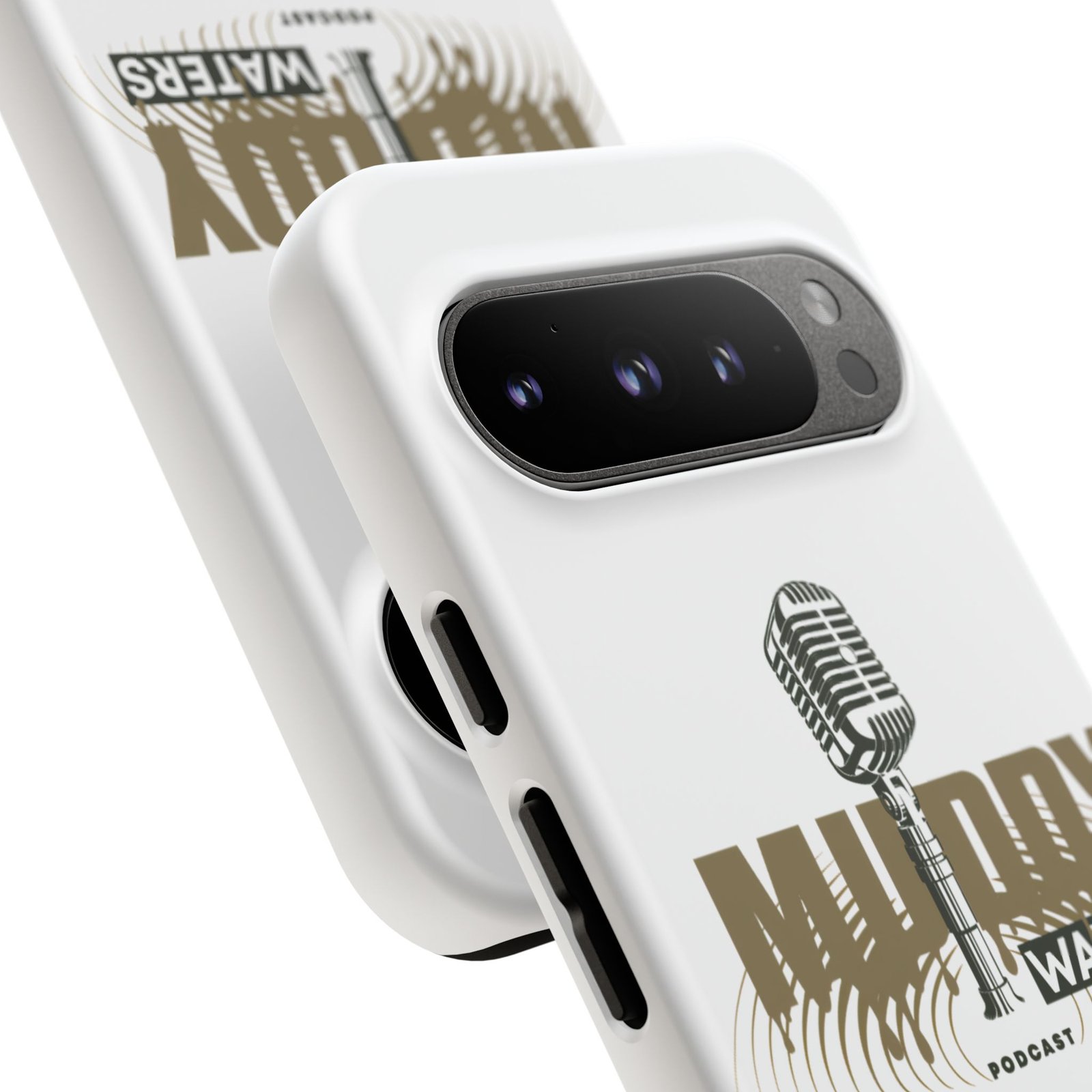 Muddy Waters Podcast Tough Phone Case – Retro Microphone Design - Image 201