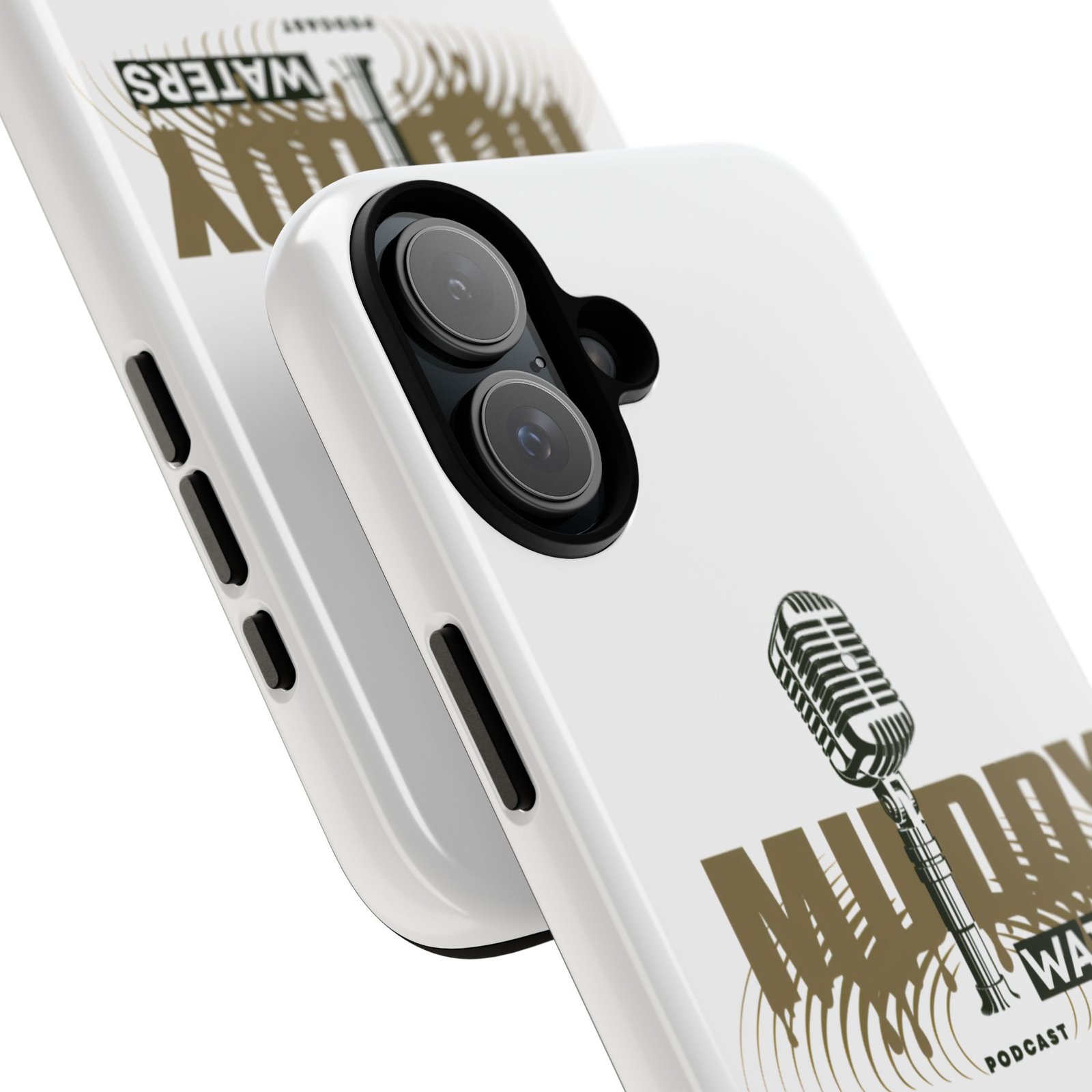 Muddy Waters Podcast Tough Phone Case – Retro Microphone Design - Image 168