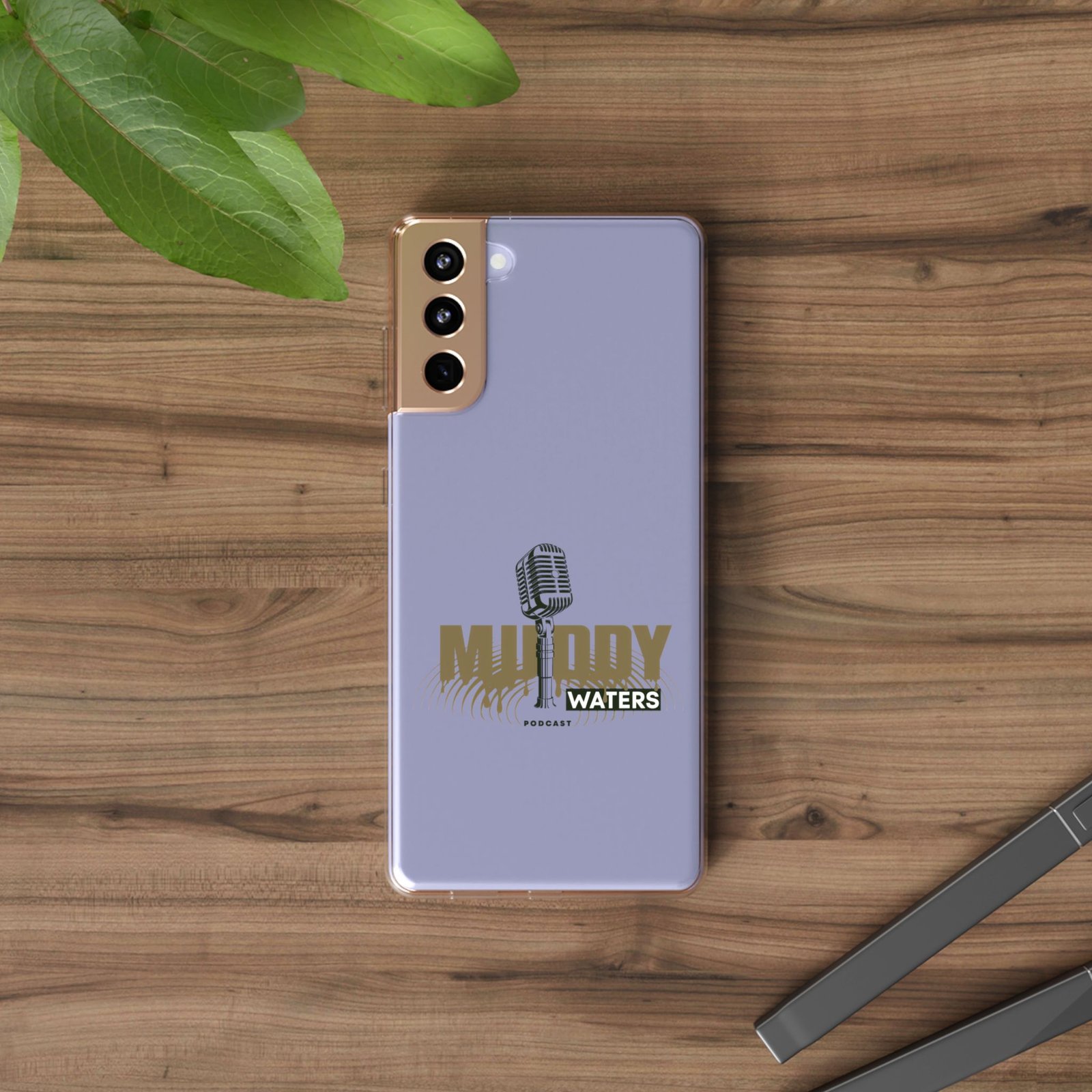 Clear Phone Case – 'Muddy Waters' Vintage Microphone Design - Image 27