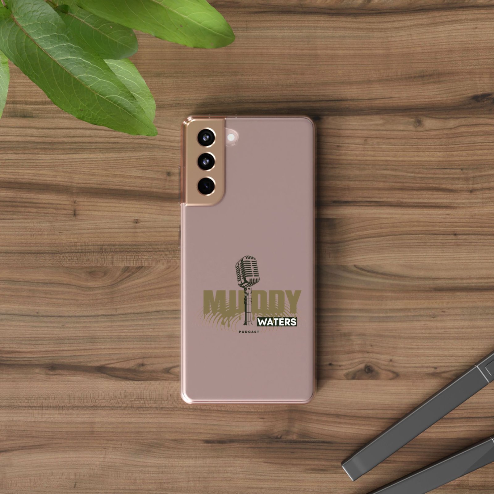 Clear Phone Case – 'Muddy Waters' Vintage Microphone Design - Image 22