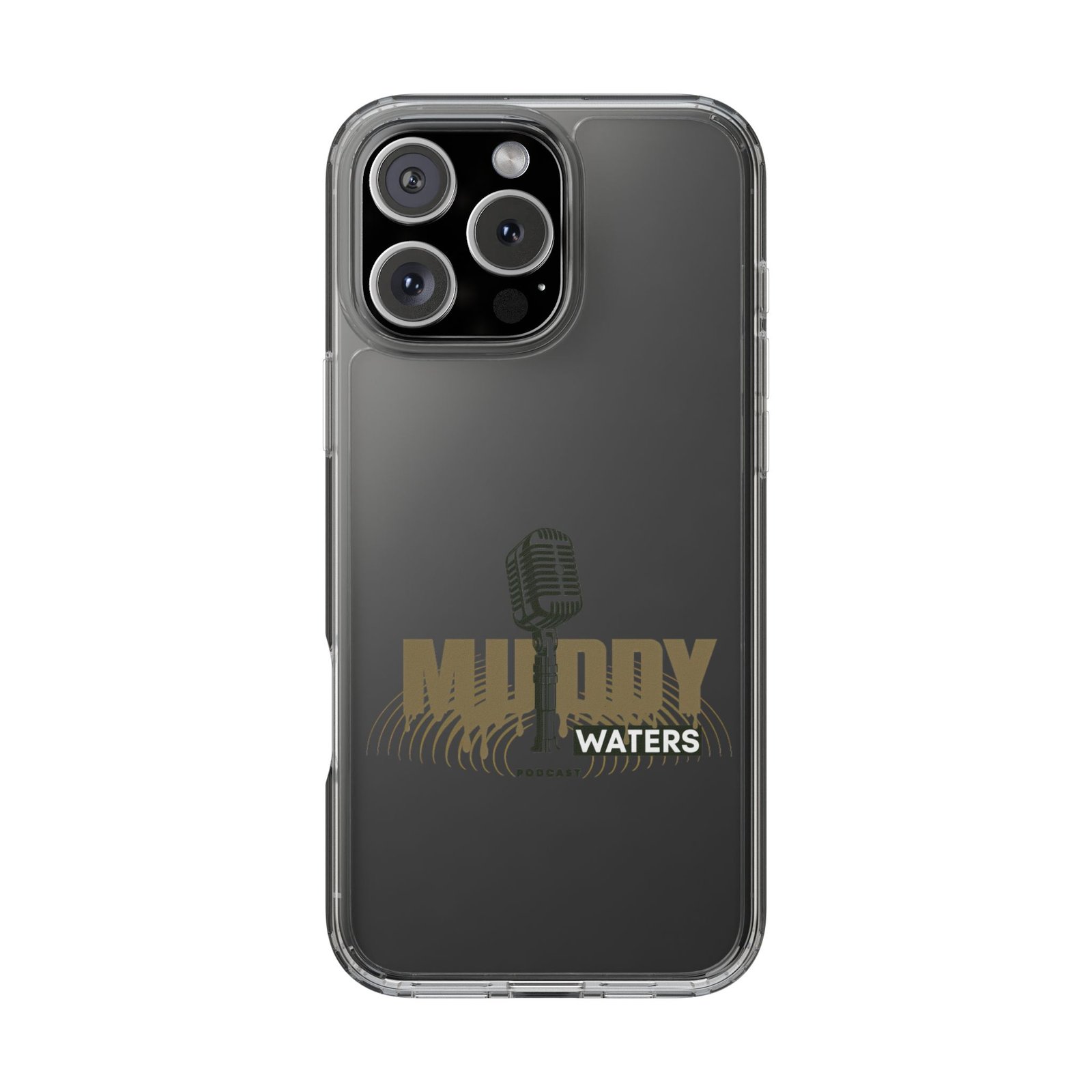 Clear Phone Case – 'Muddy Waters' Vintage Microphone Design - Image 76